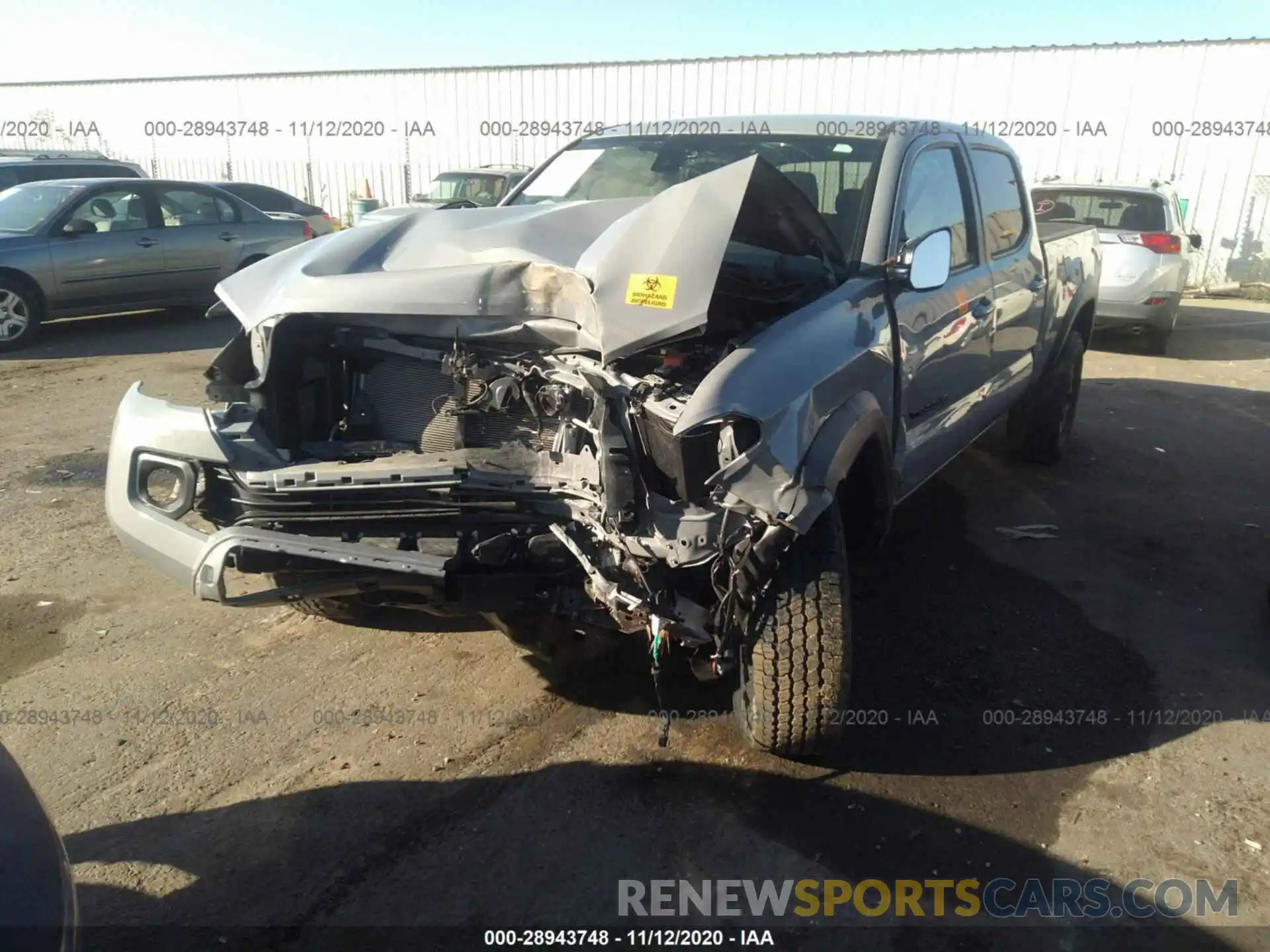 2 Photograph of a damaged car 3TMDZ5BN9LM093549 TOYOTA TACOMA 4WD 2020