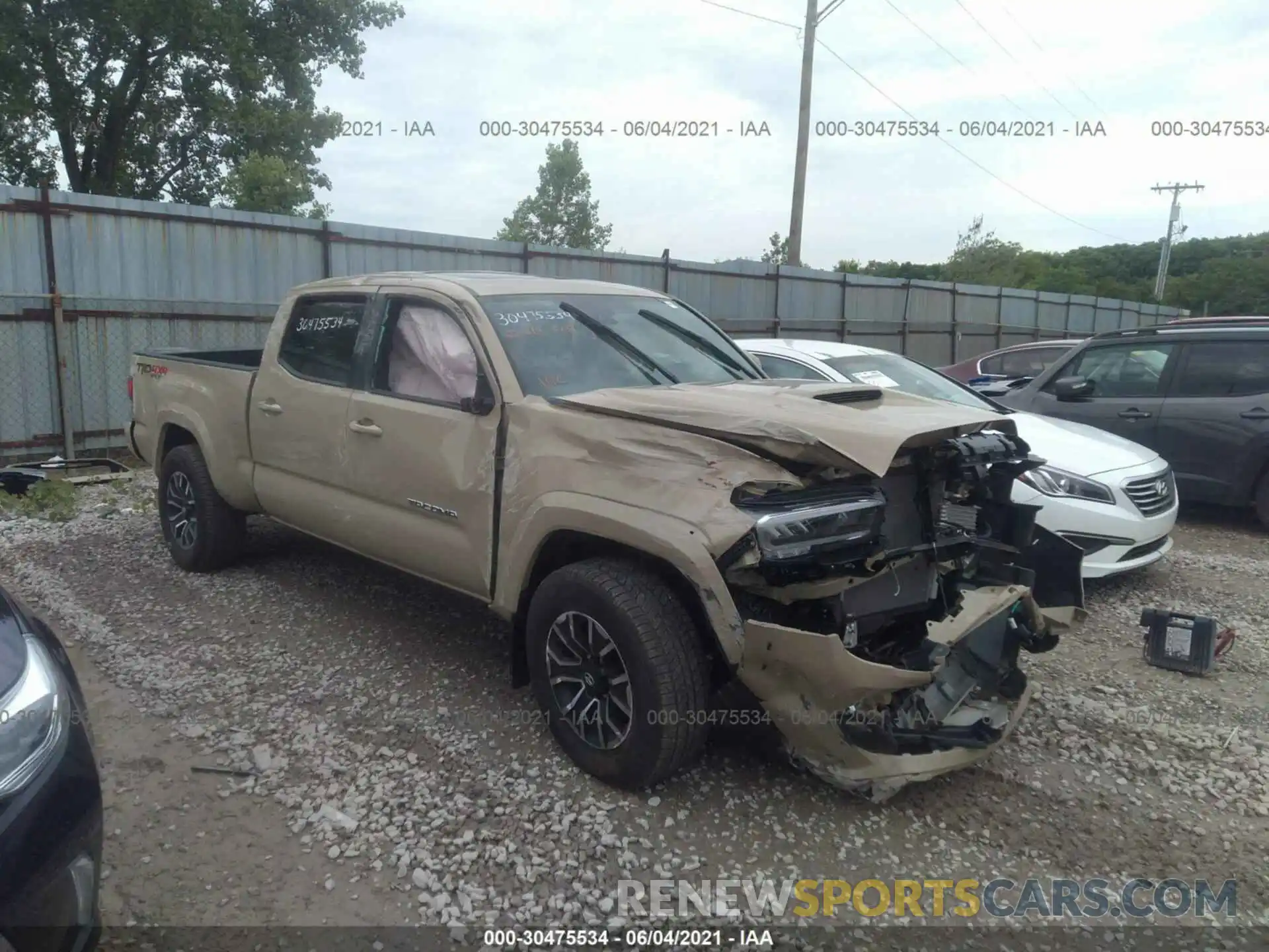 1 Photograph of a damaged car 3TMDZ5BNXLM090014 TOYOTA TACOMA 4WD 2020