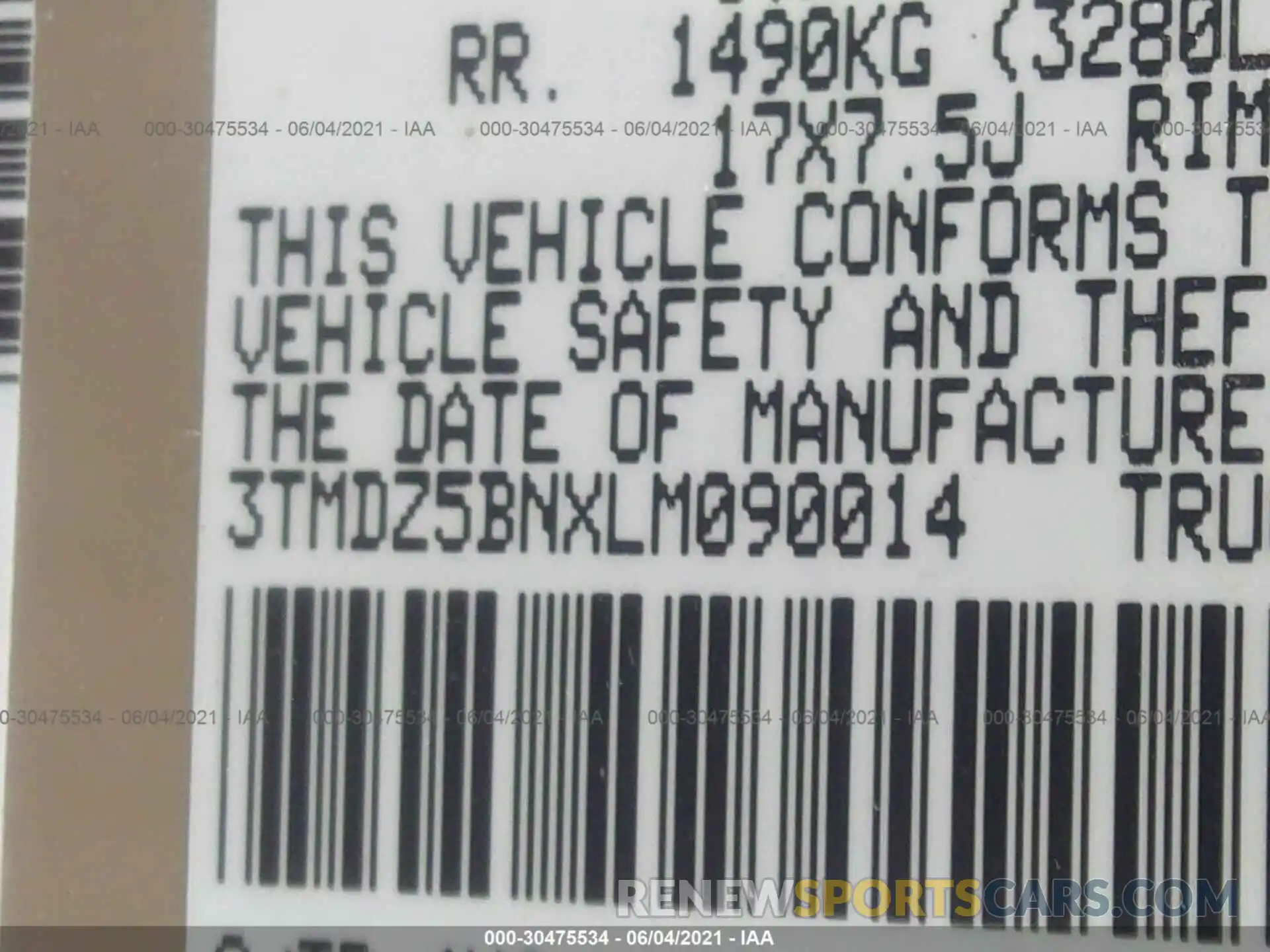 9 Photograph of a damaged car 3TMDZ5BNXLM090014 TOYOTA TACOMA 4WD 2020