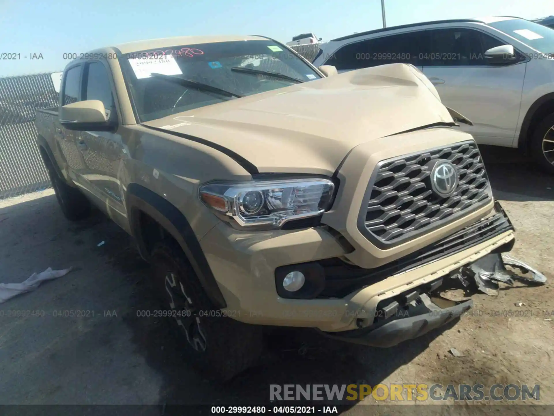 1 Photograph of a damaged car 5TFDZ5BN0LX051412 TOYOTA TACOMA 4WD 2020