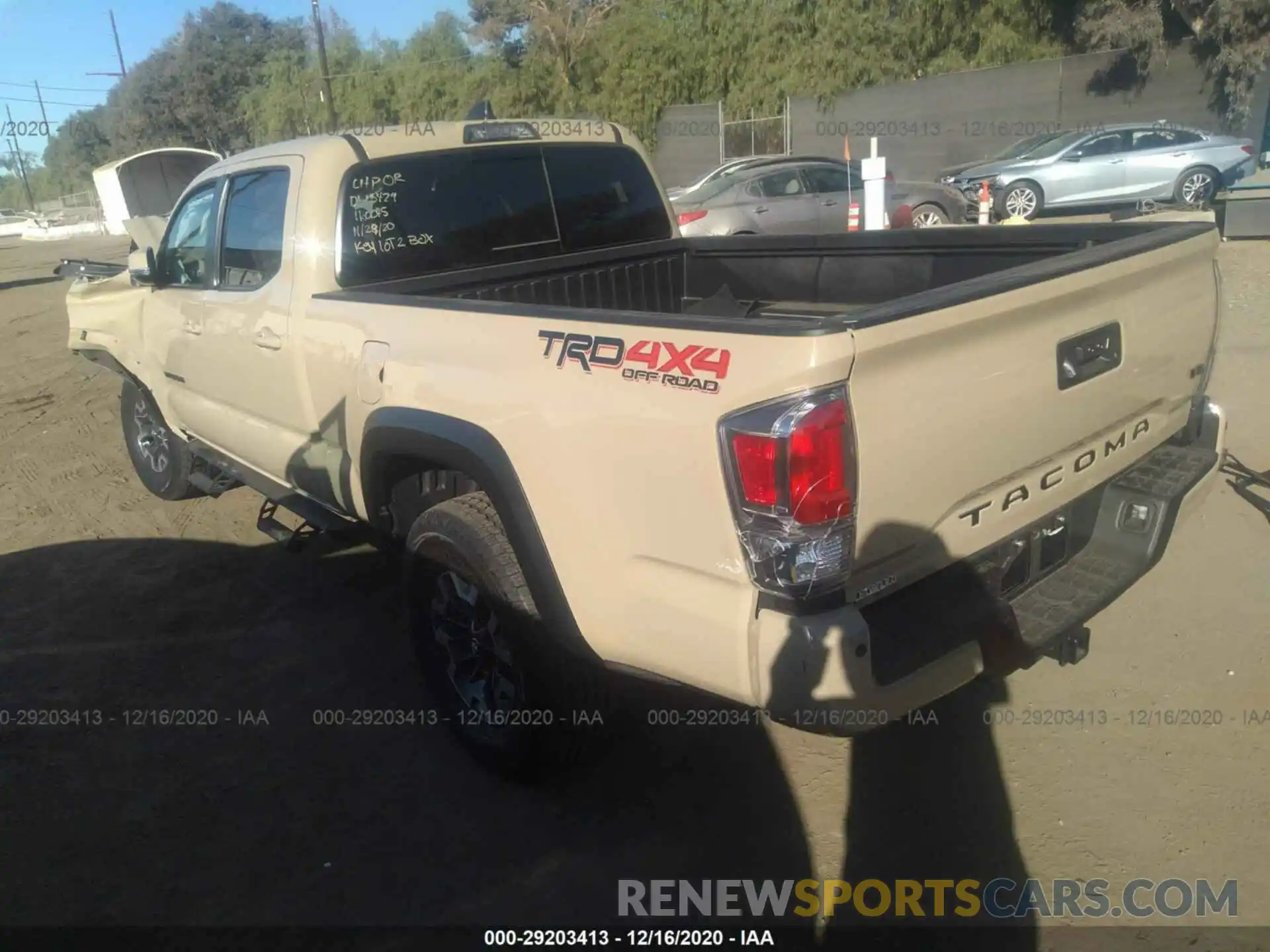 3 Photograph of a damaged car 5TFDZ5BN2LX052545 TOYOTA TACOMA 4WD 2020