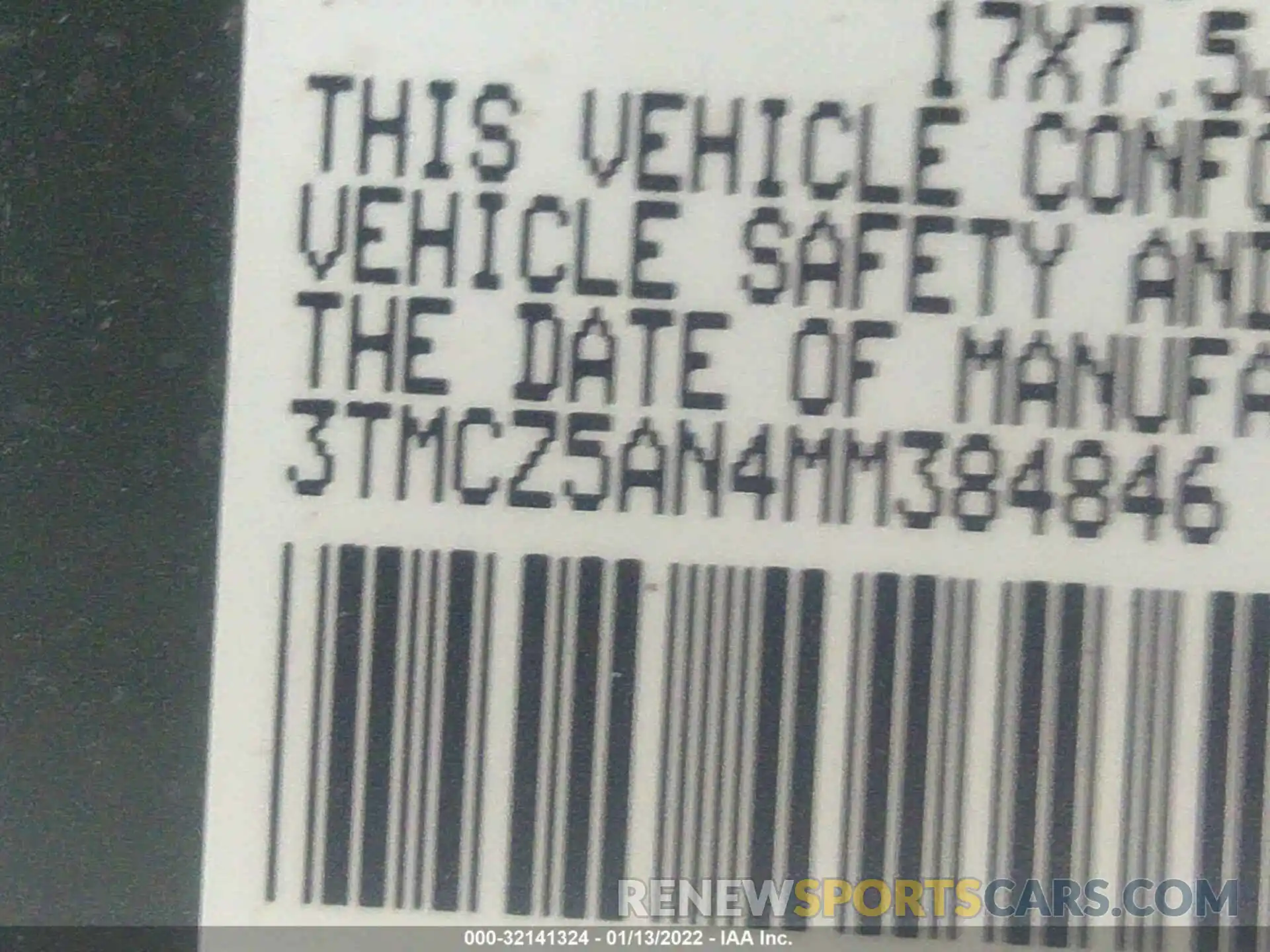 9 Photograph of a damaged car 3TMCZ5AN4MM384846 TOYOTA TACOMA 4WD 2021