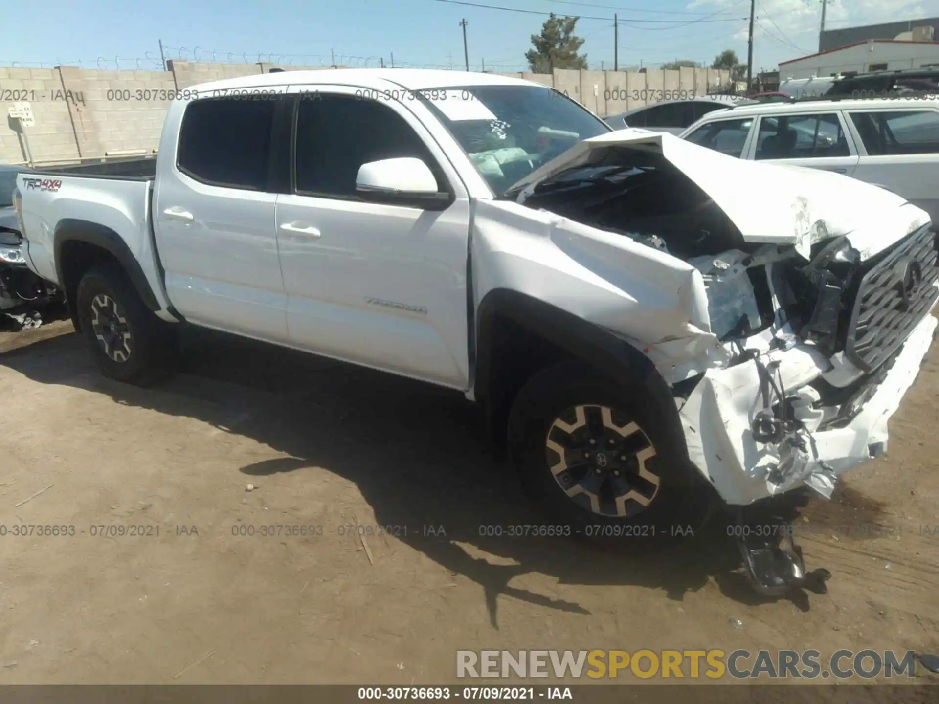 1 Photograph of a damaged car 3TMCZ5ANXMM404081 TOYOTA TACOMA 4WD 2021