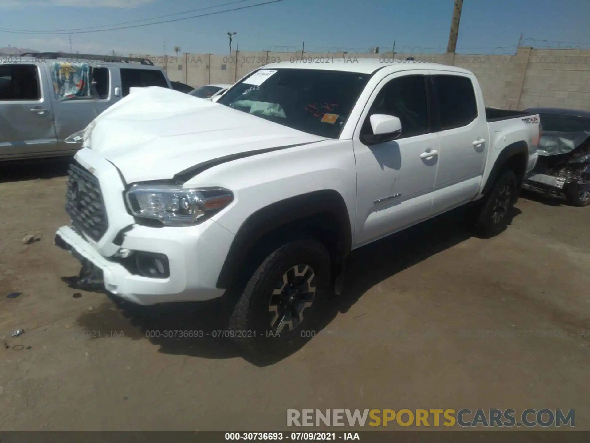 2 Photograph of a damaged car 3TMCZ5ANXMM404081 TOYOTA TACOMA 4WD 2021