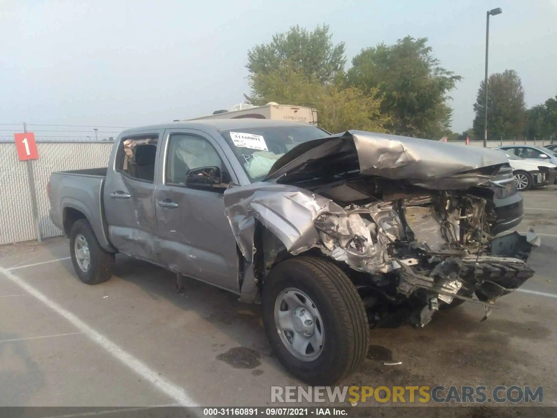 1 Photograph of a damaged car 3TMCZ5ANXMM406333 TOYOTA TACOMA 4WD 2021