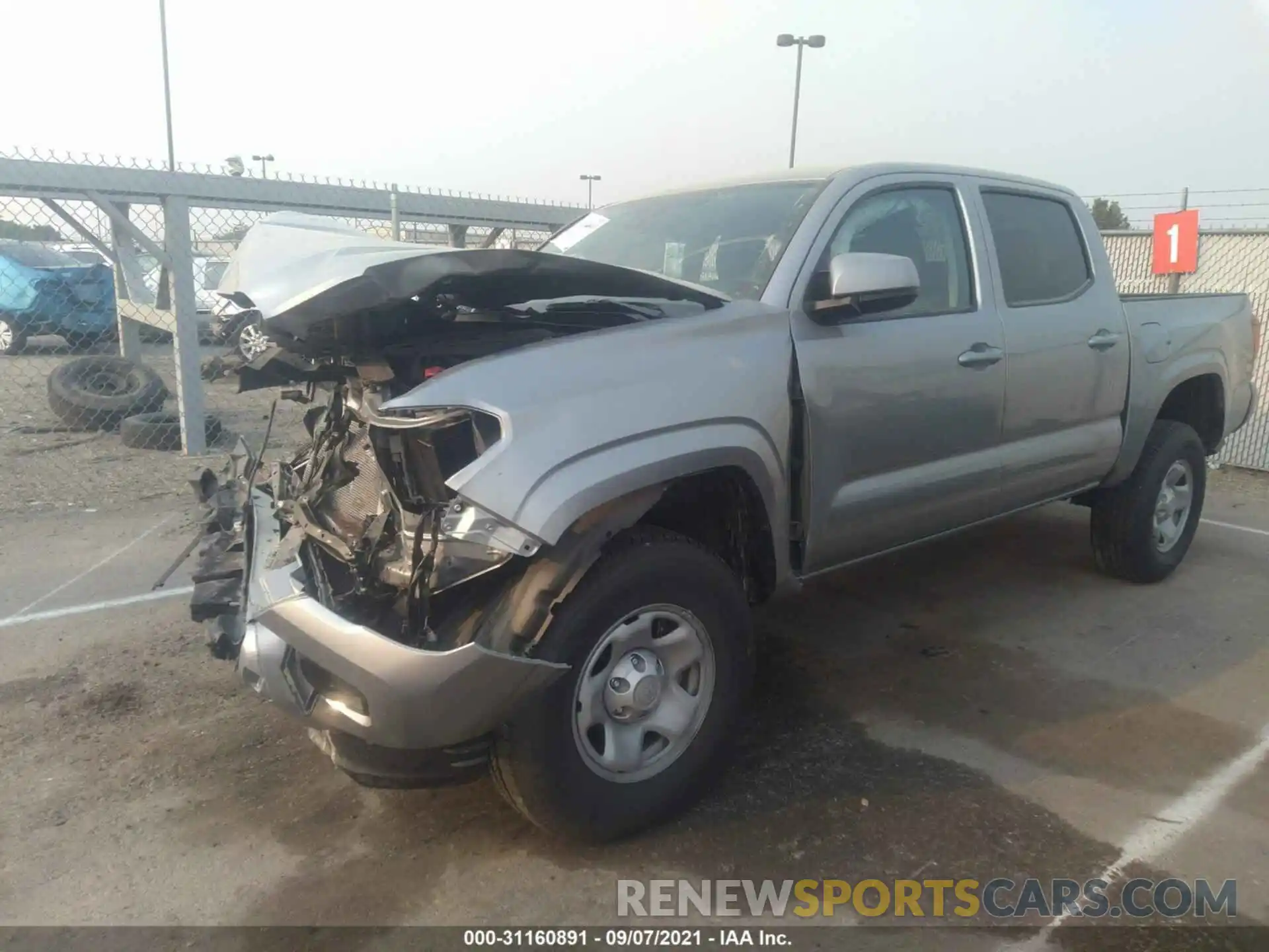 2 Photograph of a damaged car 3TMCZ5ANXMM406333 TOYOTA TACOMA 4WD 2021