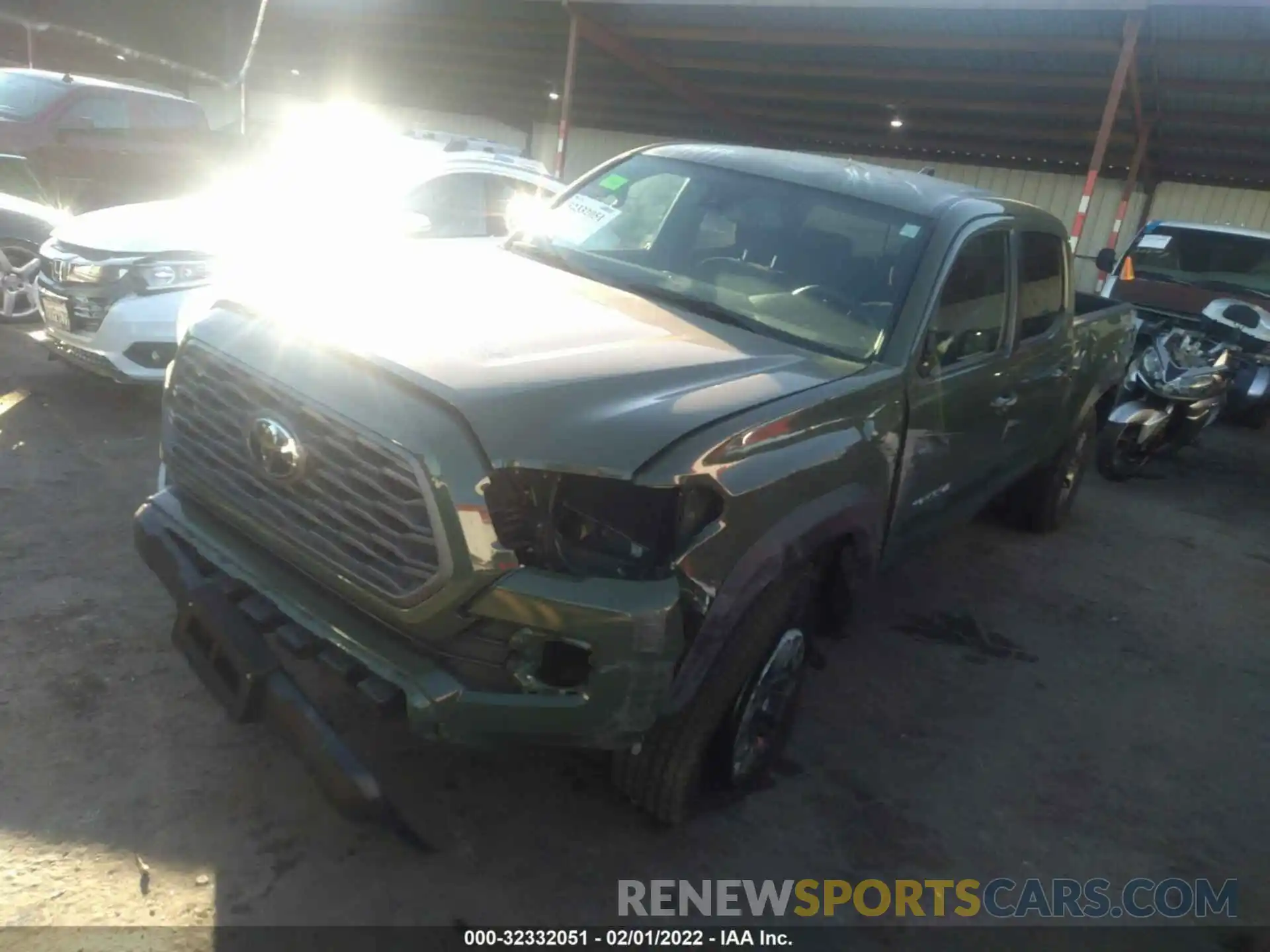 2 Photograph of a damaged car 3TMDZ5BN8MM105692 TOYOTA TACOMA 4WD 2021