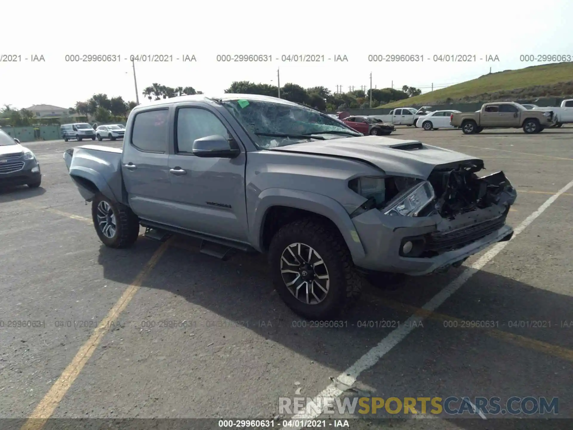 1 Photograph of a damaged car 3TYCZ5AN1MT019111 TOYOTA TACOMA 4WD 2021