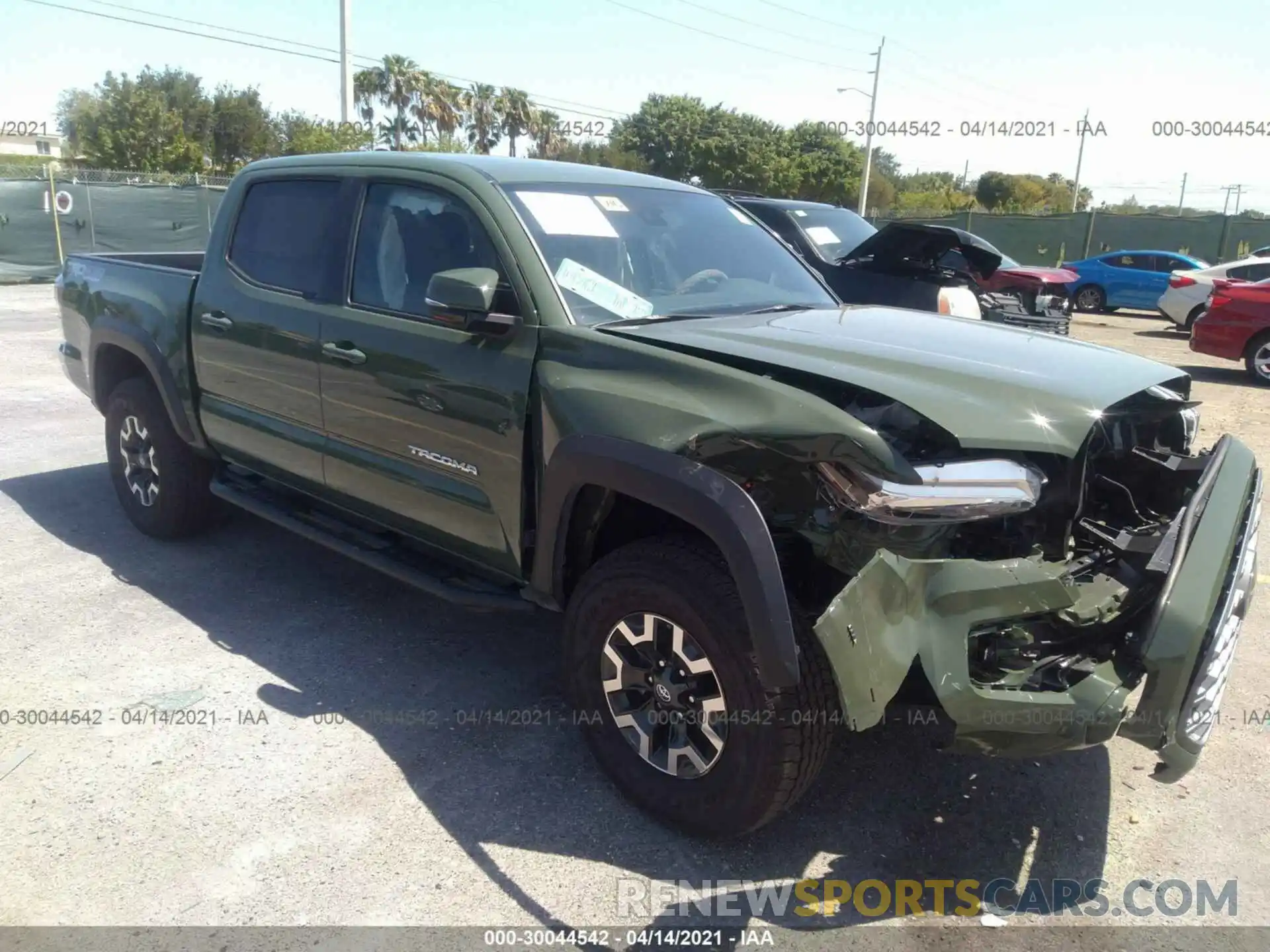 1 Photograph of a damaged car 3TYCZ5AN4MT018275 TOYOTA TACOMA 4WD 2021