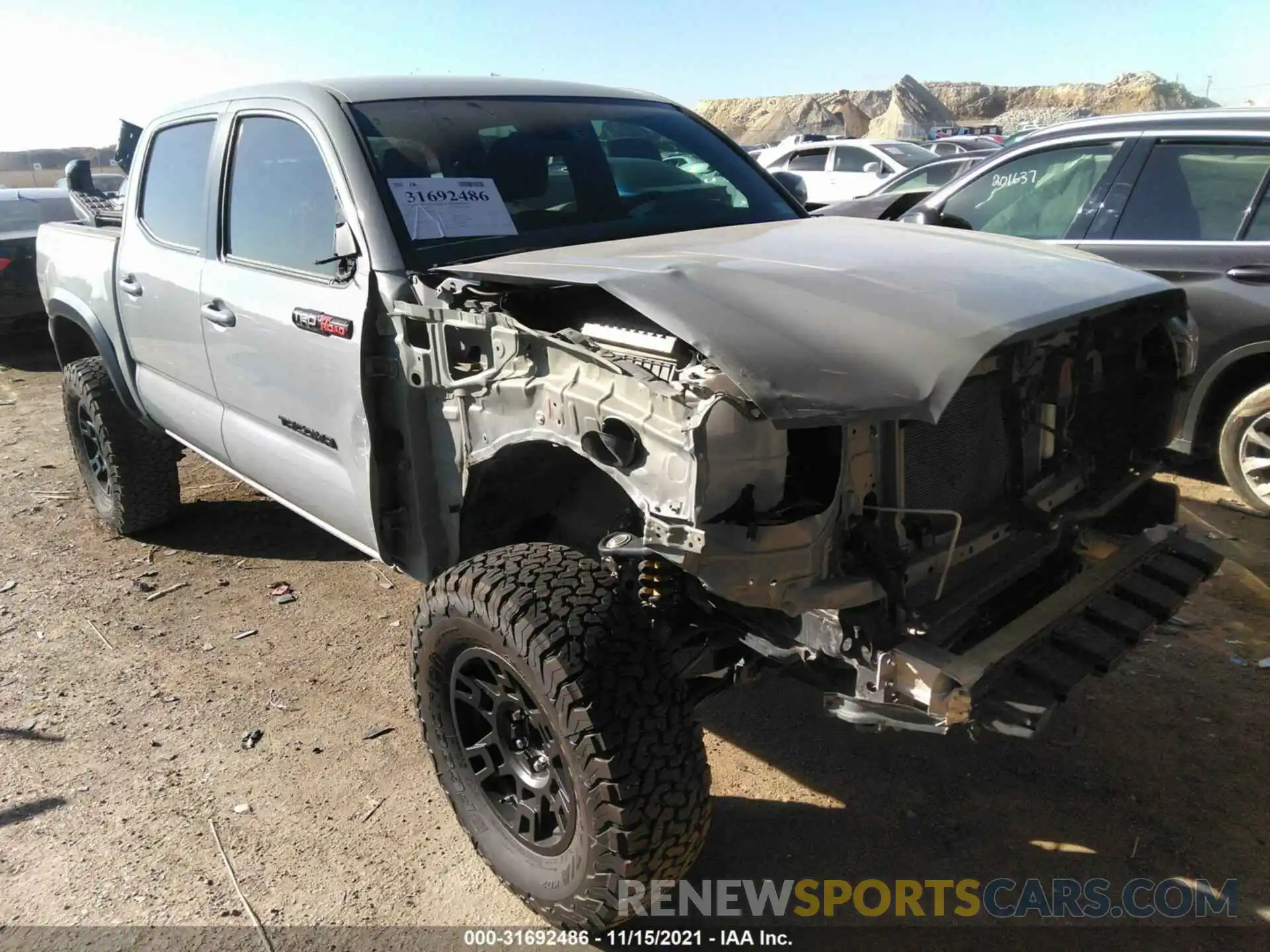 1 Photograph of a damaged car 3TYCZ5AN6MT013336 TOYOTA TACOMA 4WD 2021