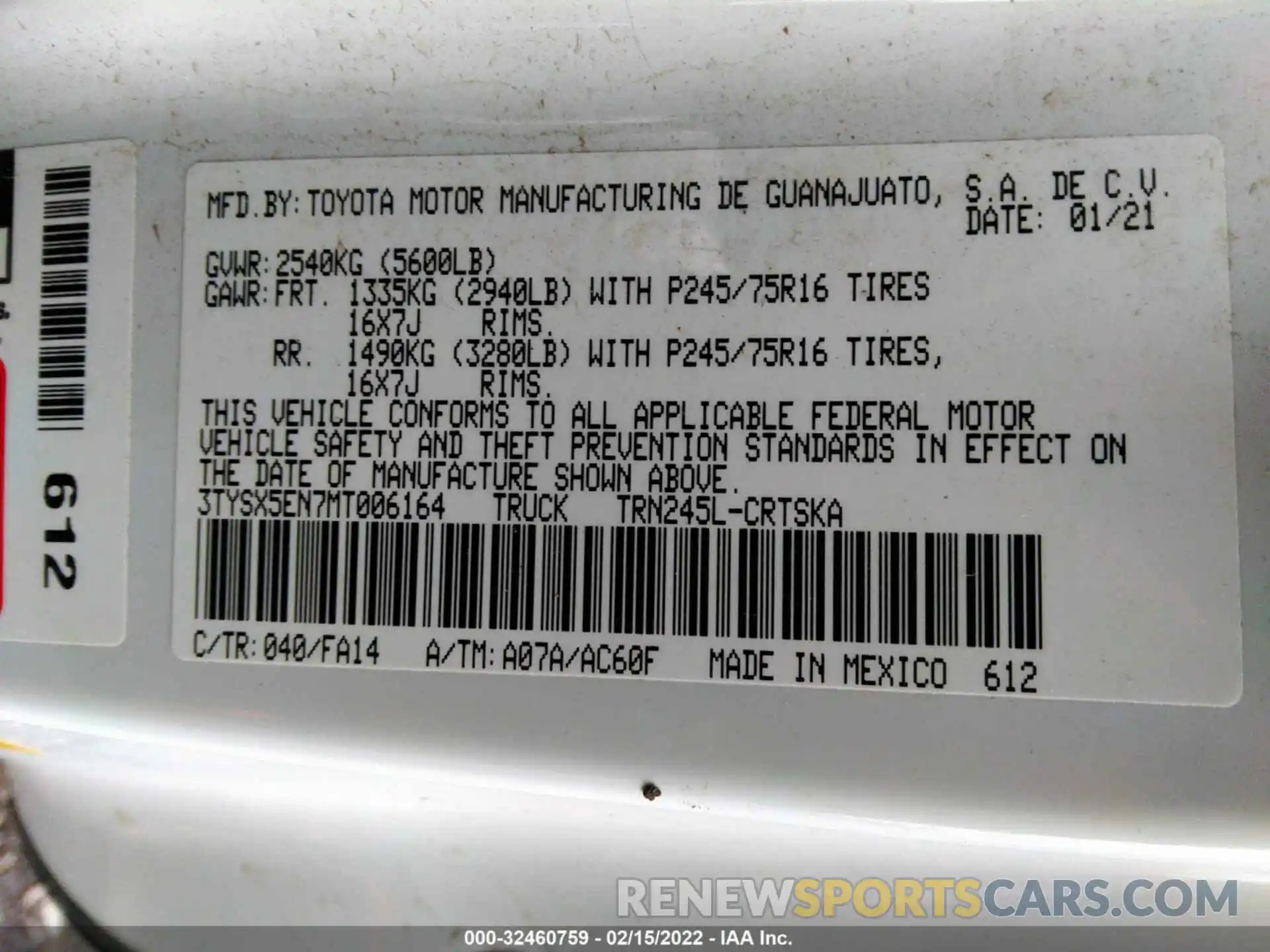 9 Photograph of a damaged car 3TYSX5EN7MT006164 TOYOTA TACOMA 4WD 2021