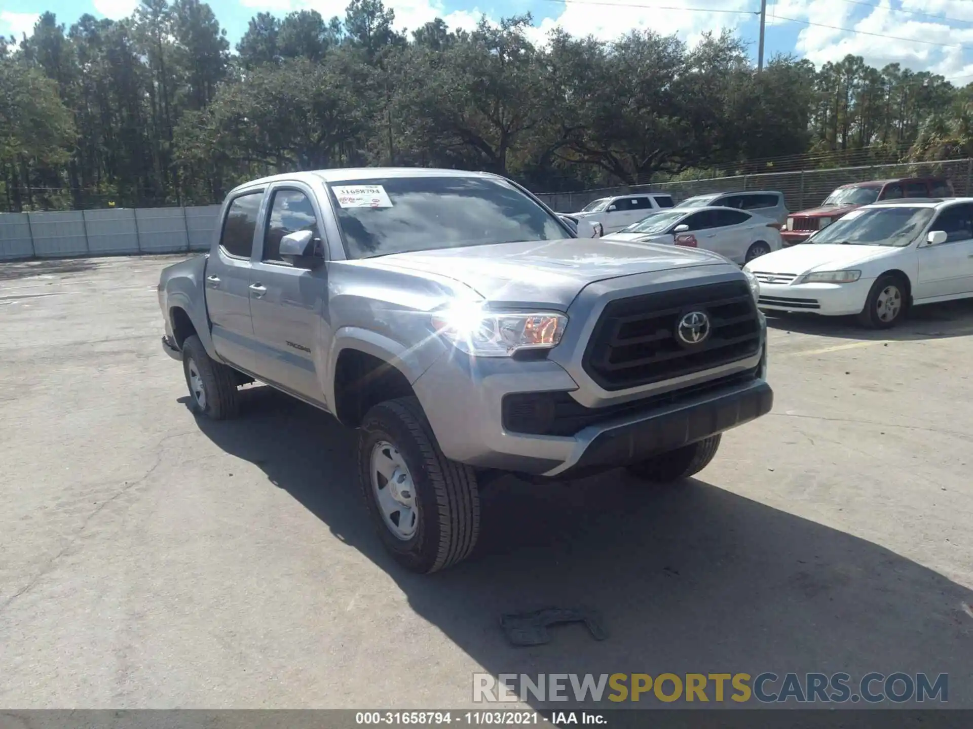 1 Photograph of a damaged car 5TFCZ5AN0MX252936 TOYOTA TACOMA 4WD 2021