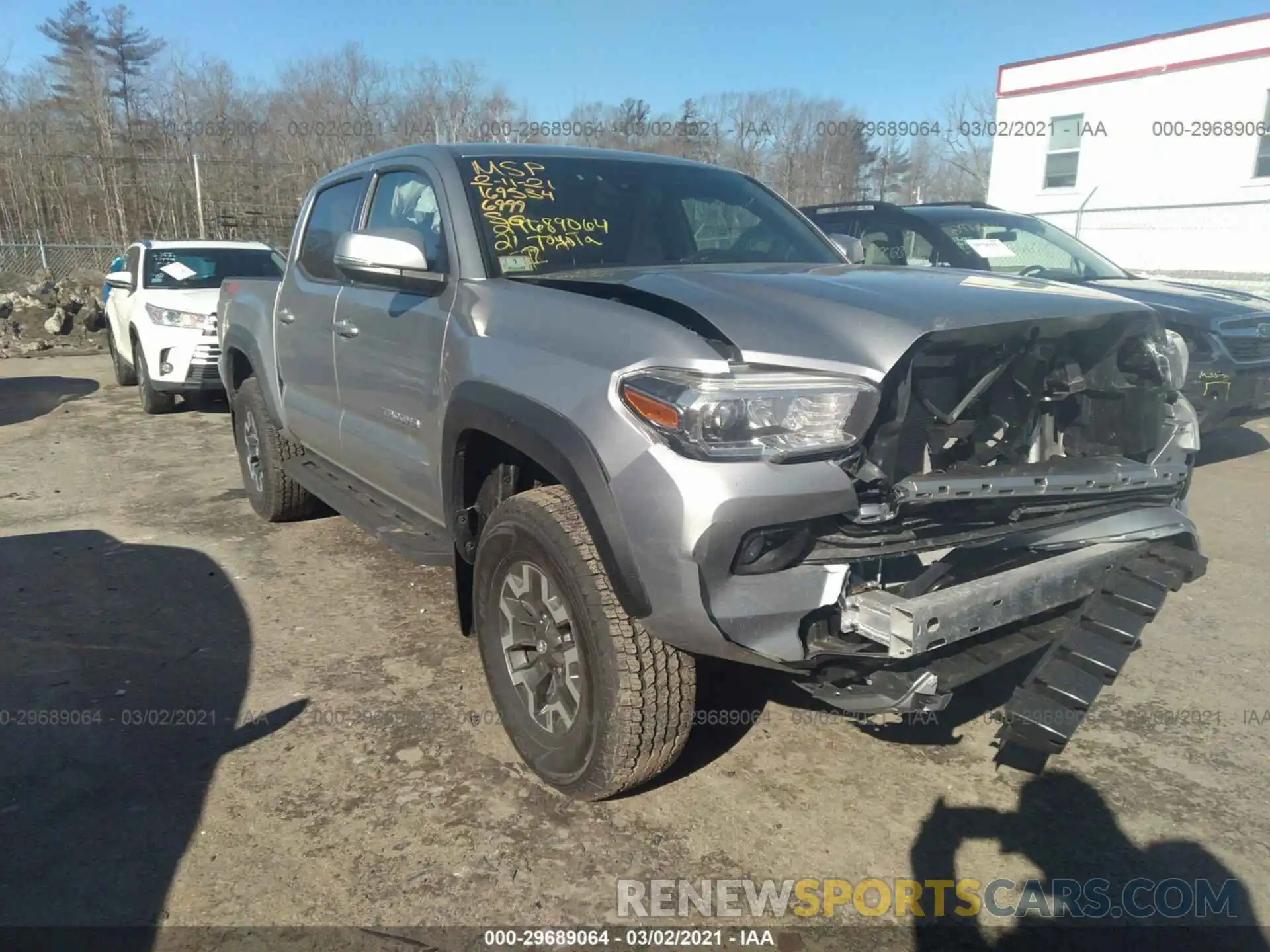 1 Photograph of a damaged car 5TFCZ5AN0MX256999 TOYOTA TACOMA 4WD 2021