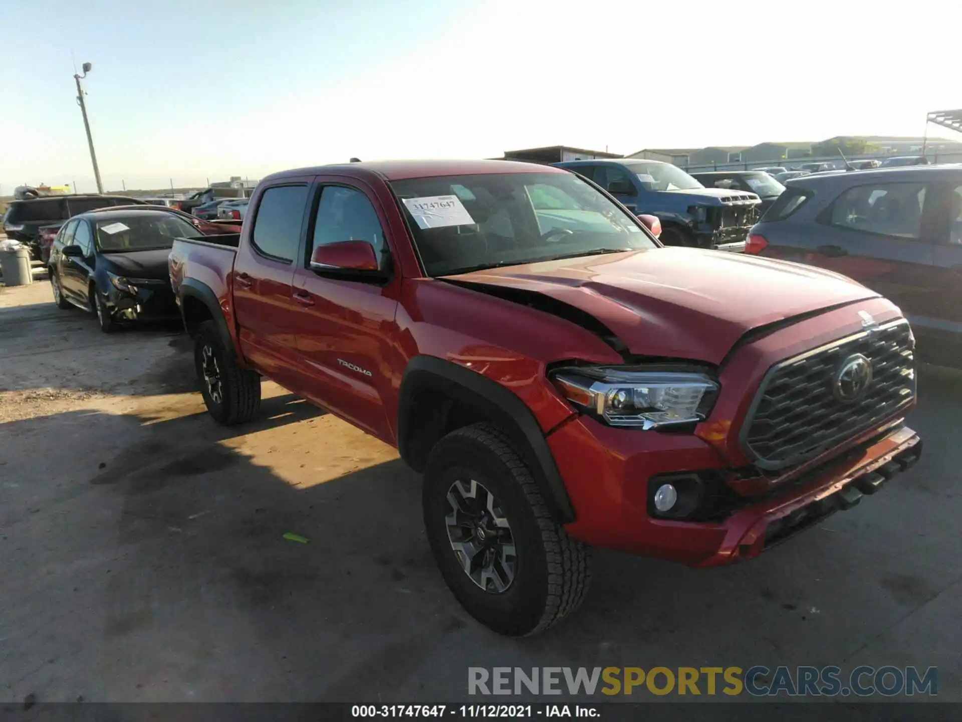 1 Photograph of a damaged car 5TFCZ5AN1MX259491 TOYOTA TACOMA 4WD 2021