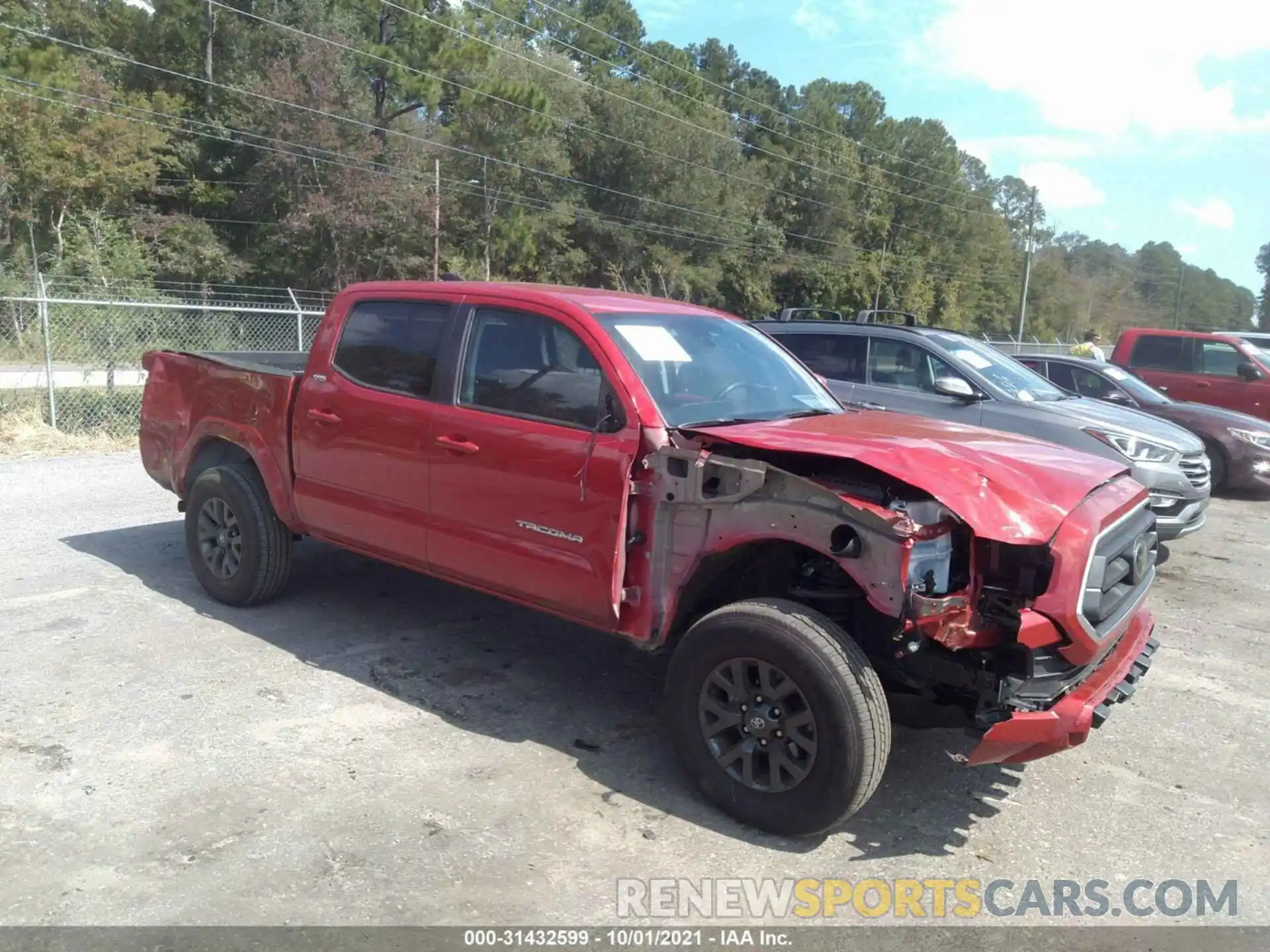 1 Photograph of a damaged car 5TFCZ5AN3MX266927 TOYOTA TACOMA 4WD 2021