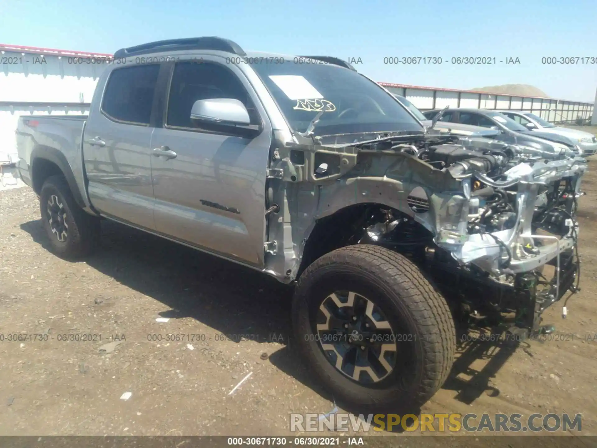 1 Photograph of a damaged car 5TFCZ5AN5MX266749 TOYOTA TACOMA 4WD 2021