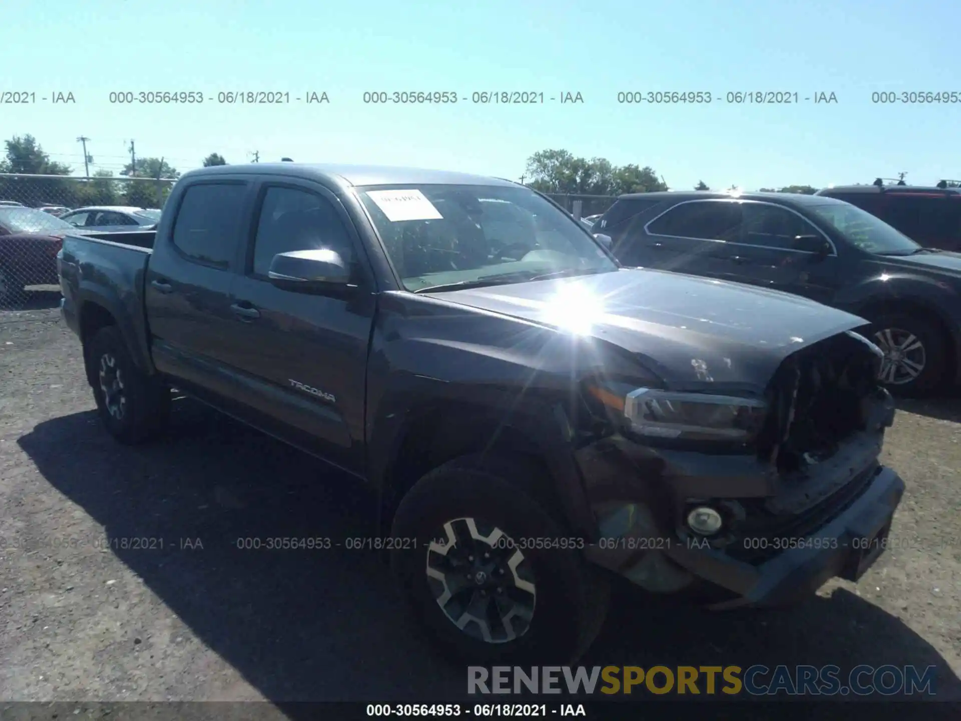 1 Photograph of a damaged car 5TFCZ5AN9MX249758 TOYOTA TACOMA 4WD 2021