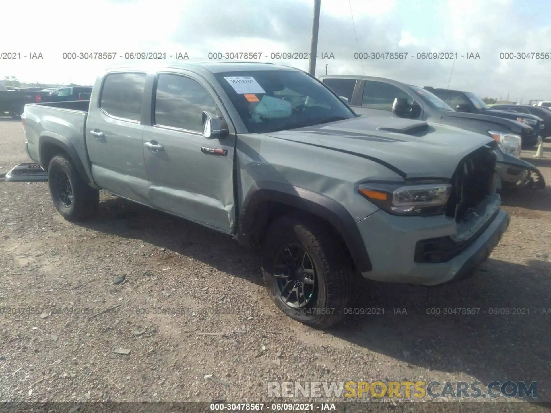 1 Photograph of a damaged car 5TFCZ5AN9MX254703 TOYOTA TACOMA 4WD 2021