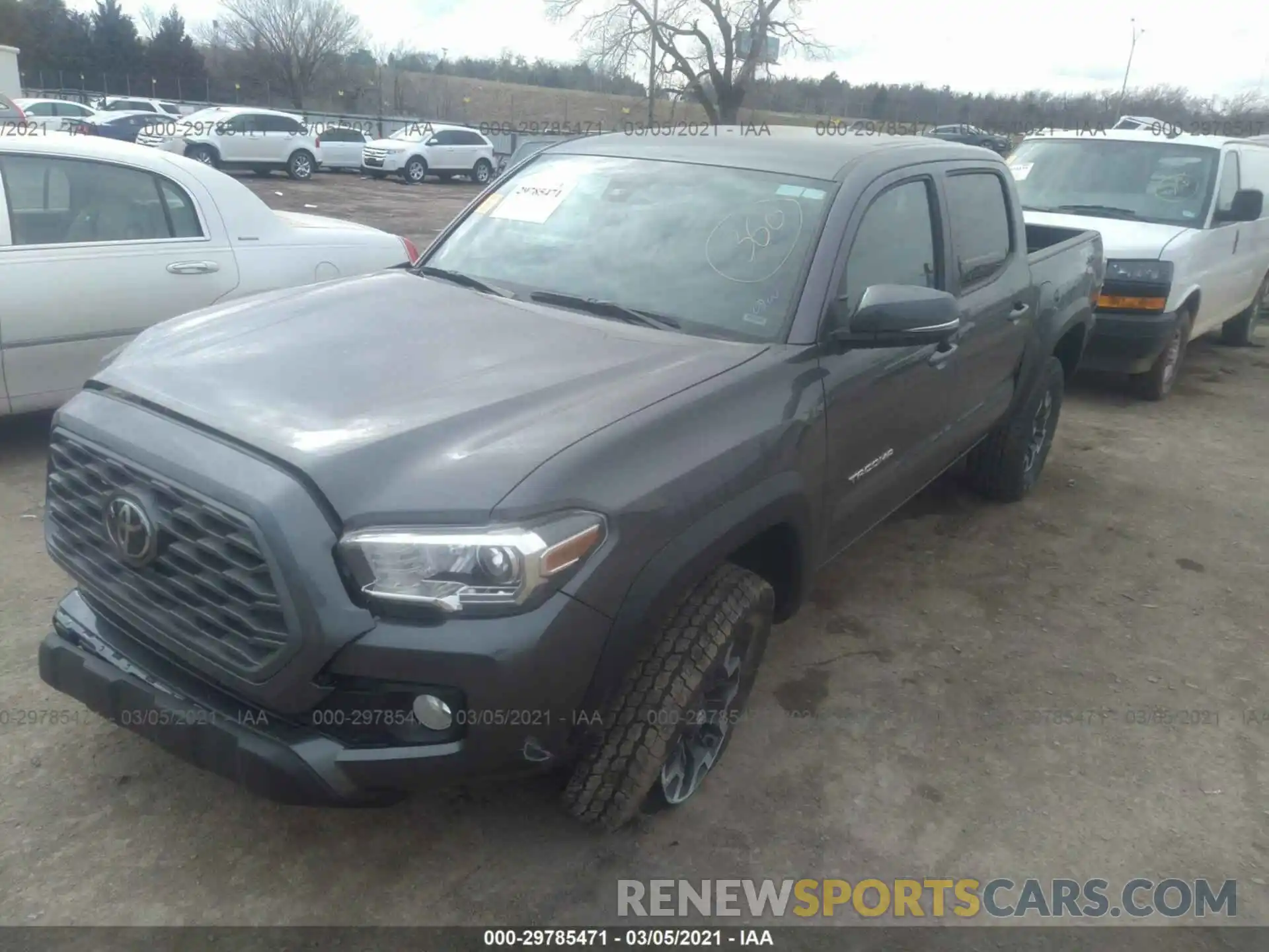 2 Photograph of a damaged car 5TFCZ5AN9MX259108 TOYOTA TACOMA 4WD 2021