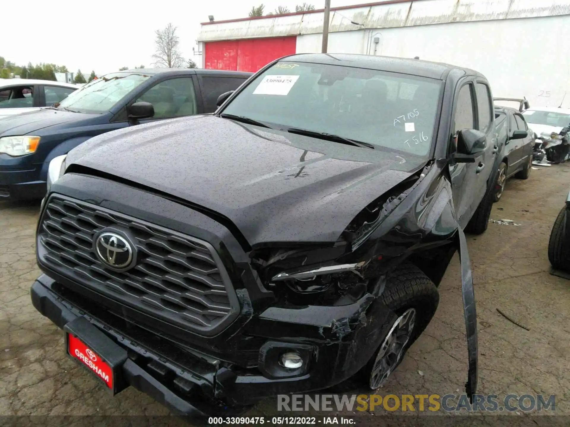 2 Photograph of a damaged car 3TMCZ5AN0NM490552 TOYOTA TACOMA 4WD 2022