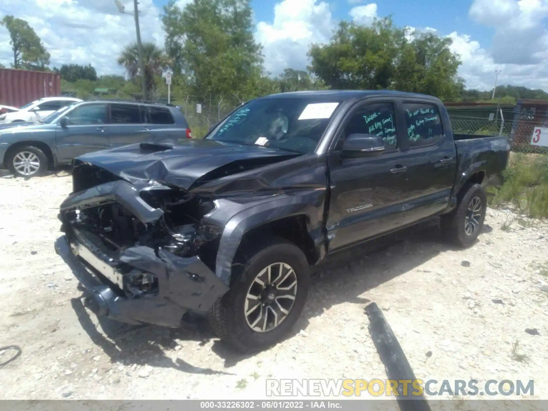 2 Photograph of a damaged car 3TMCZ5AN3NM477665 TOYOTA TACOMA 4WD 2022