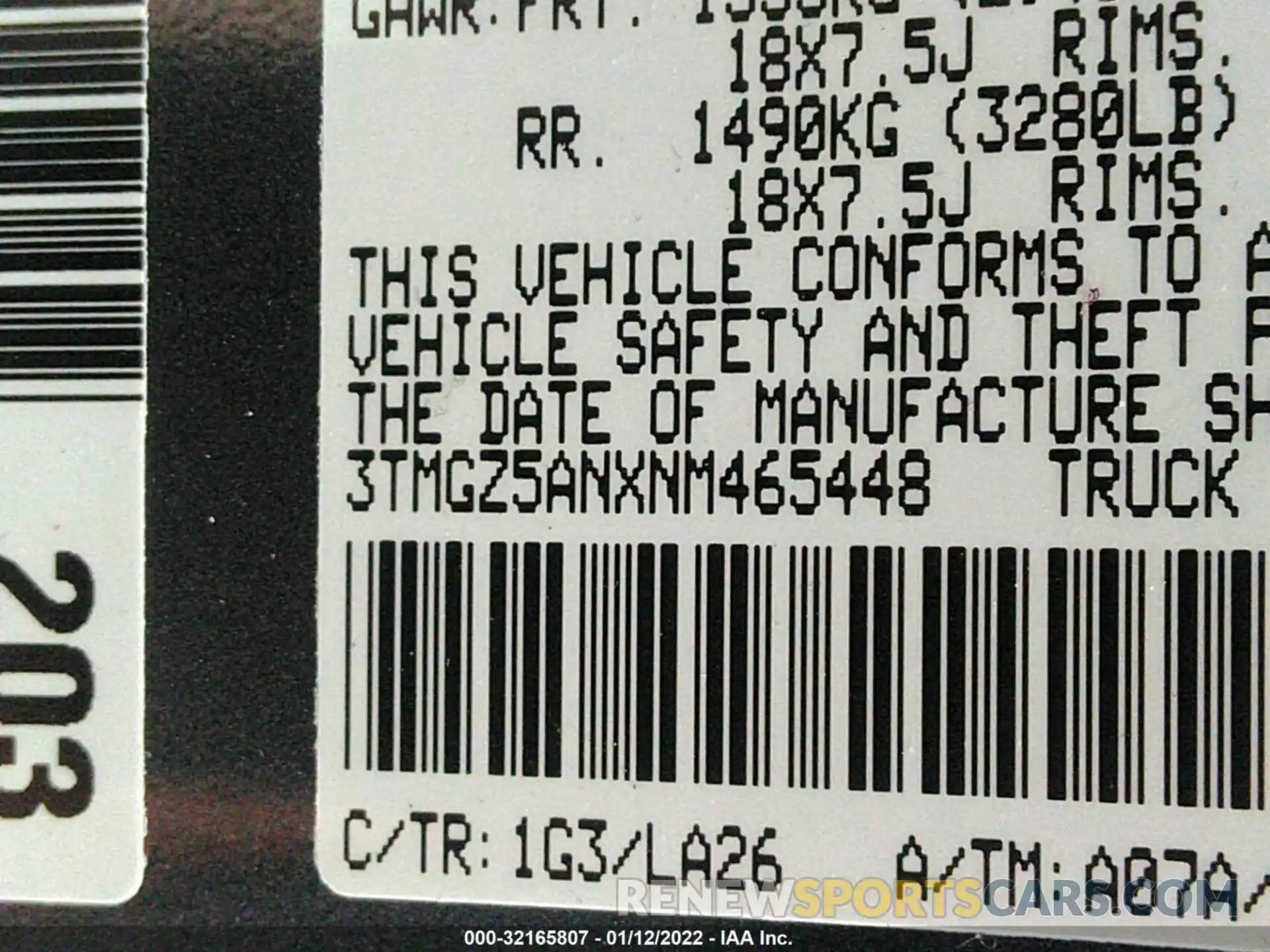 9 Photograph of a damaged car 3TMGZ5ANXNM465448 TOYOTA TACOMA 4WD 2022