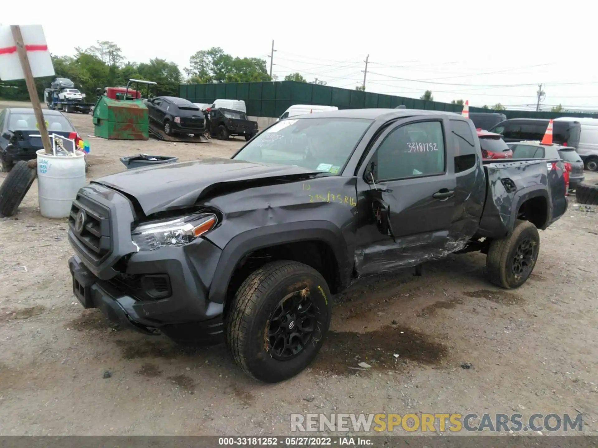 2 Photograph of a damaged car 3TYSX5EN8NT013626 TOYOTA TACOMA 4WD 2022