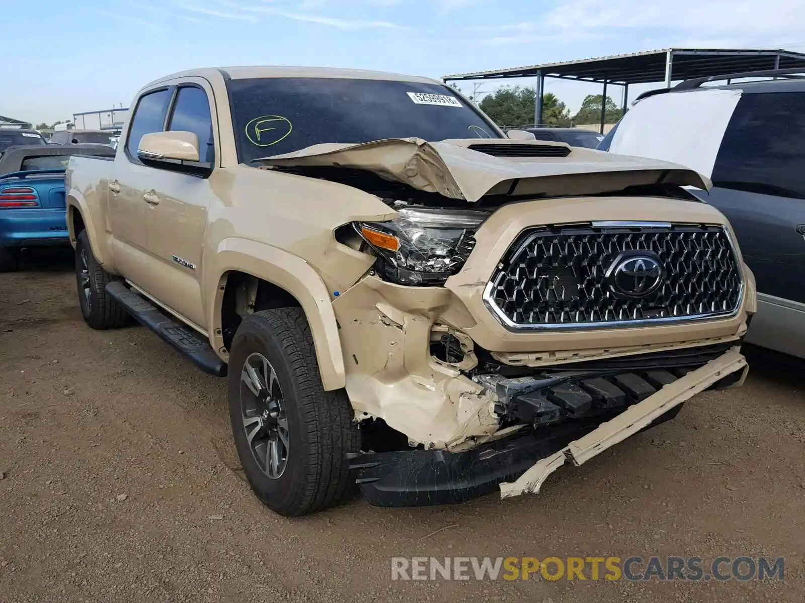 1 Photograph of a damaged car 3TMBZ5DN4KM017627 TOYOTA TACOMA DOU 2019