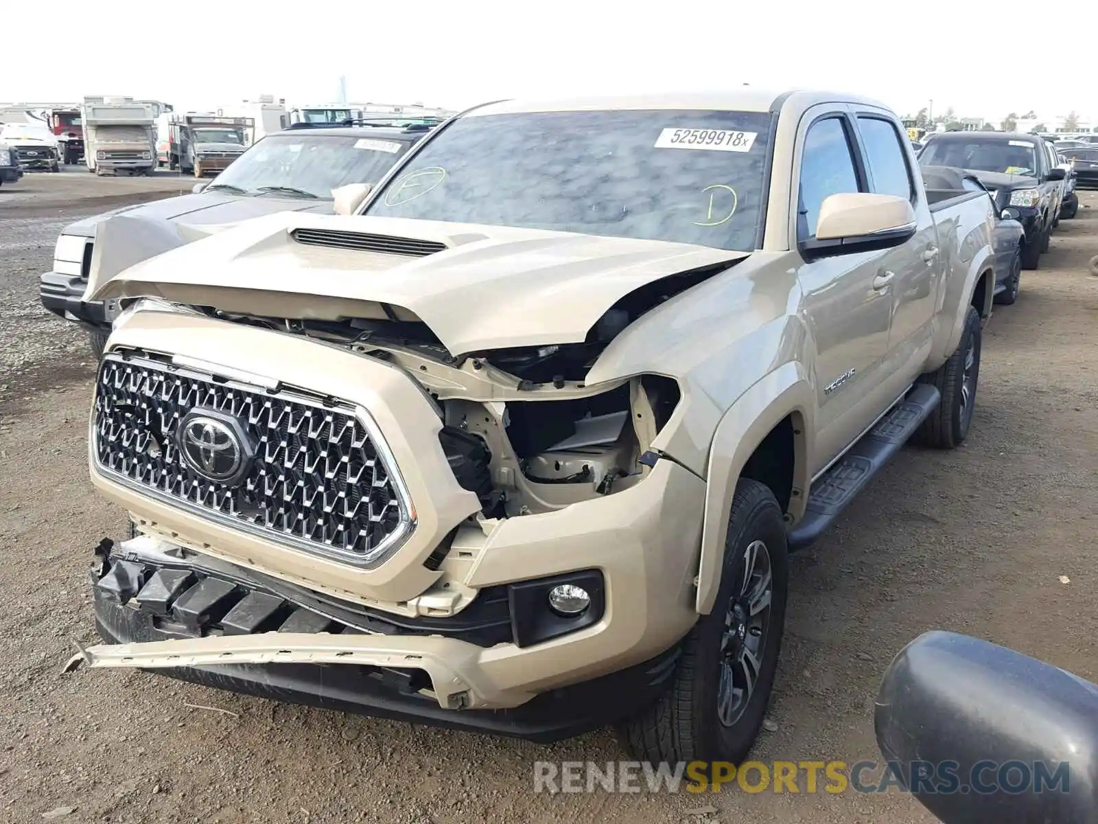 2 Photograph of a damaged car 3TMBZ5DN4KM017627 TOYOTA TACOMA DOU 2019