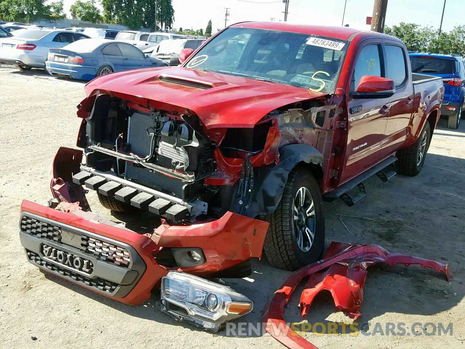 2 Photograph of a damaged car 3TMBZ5DN8KM021311 TOYOTA TACOMA DOU 2019