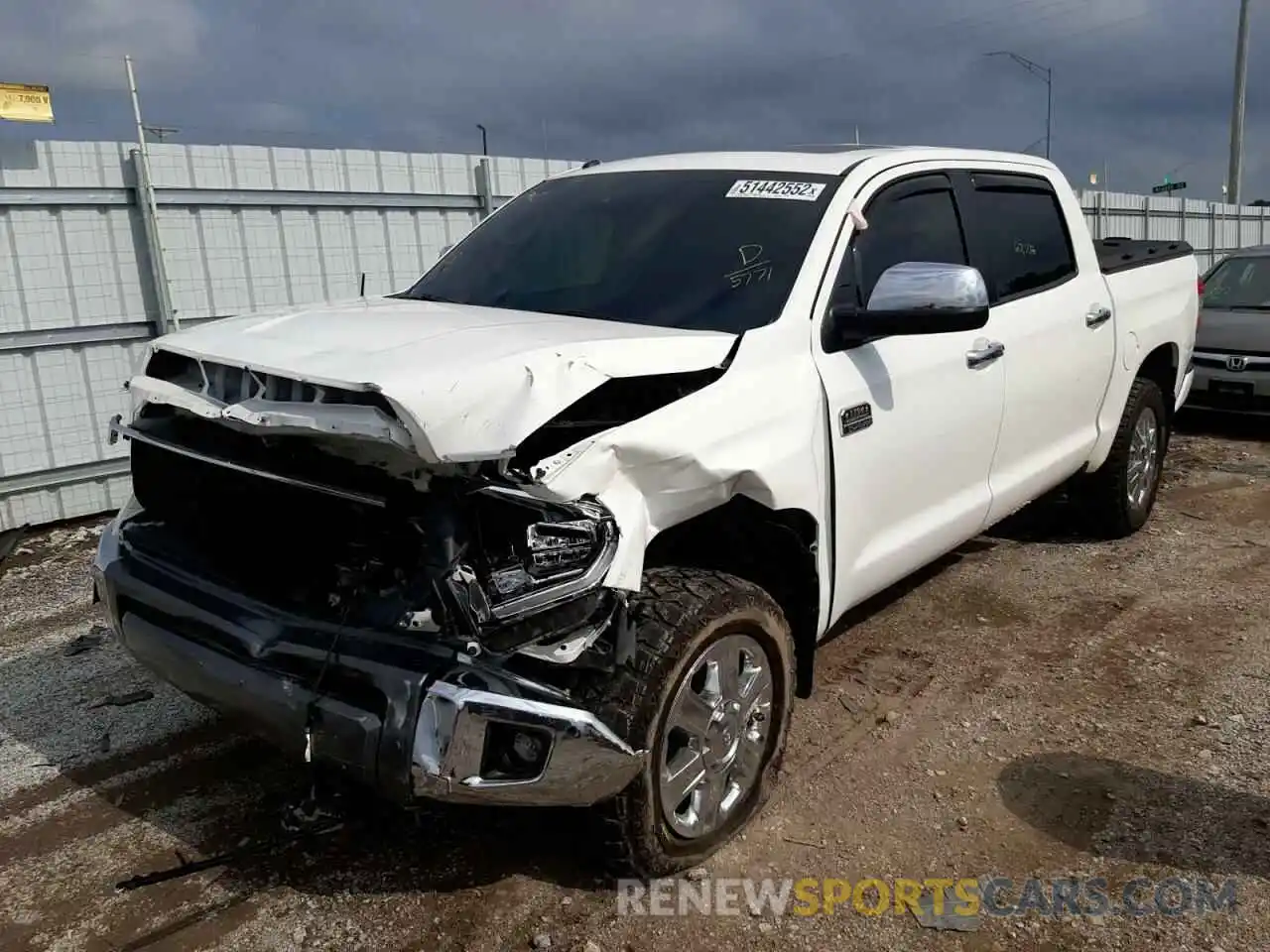 2 Photograph of a damaged car 5TFAY5F14KX825771 TOYOTA TUNDRA 2019