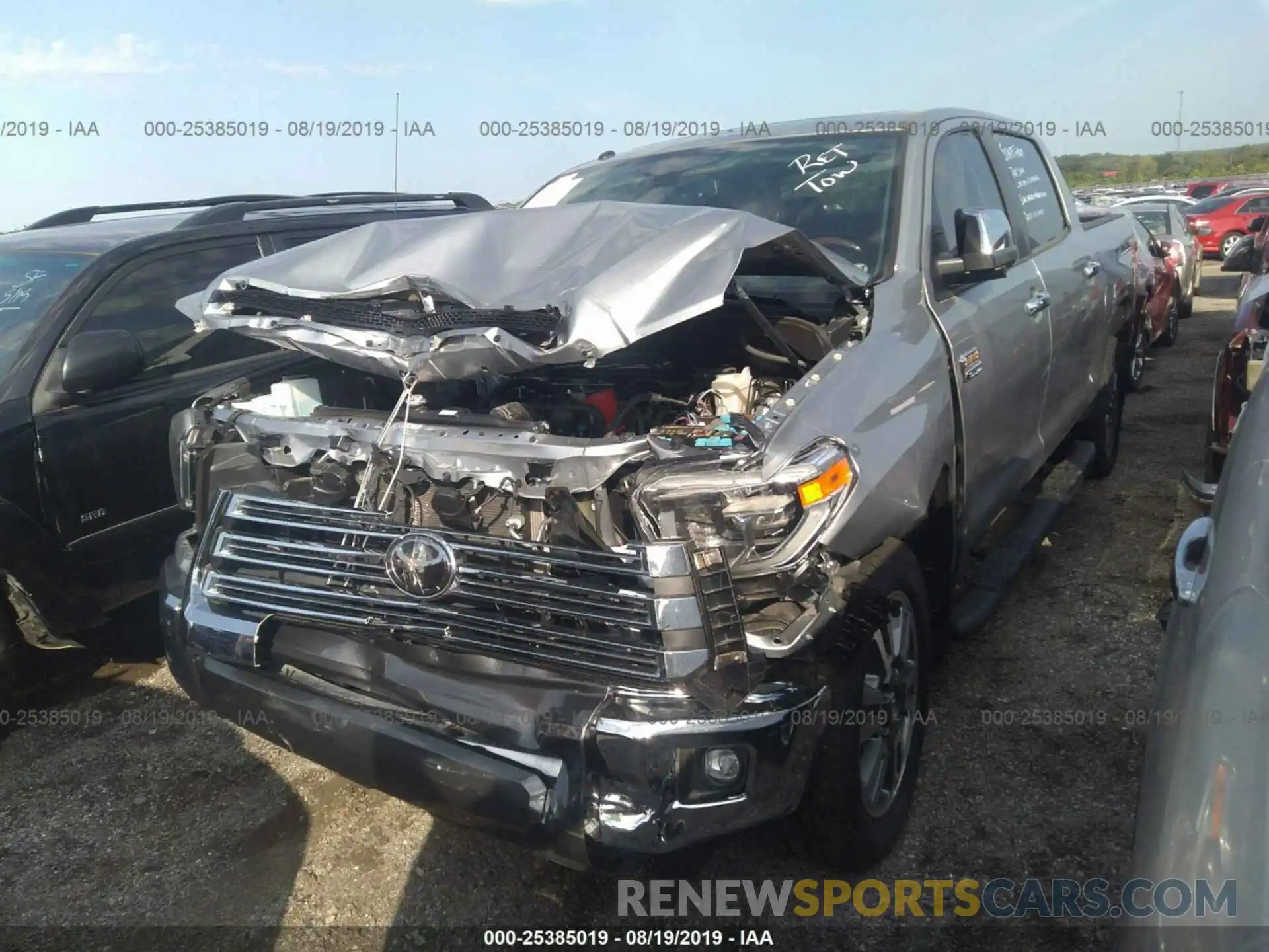 2 Photograph of a damaged car 5TFAY5F14KX843252 TOYOTA TUNDRA 2019