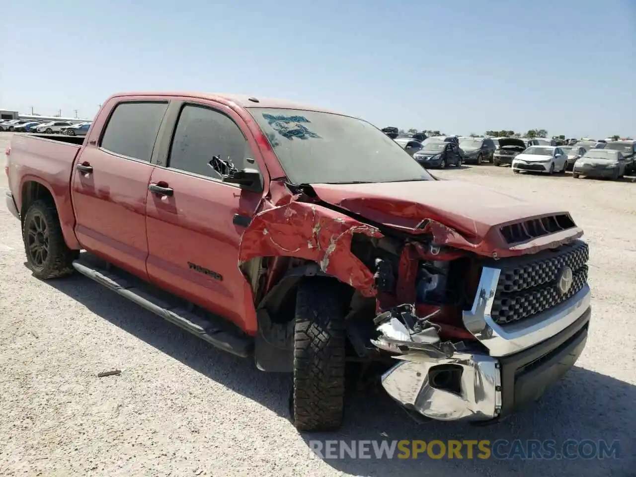 1 Photograph of a damaged car 5TFEY5F10KX246682 TOYOTA TUNDRA 2019