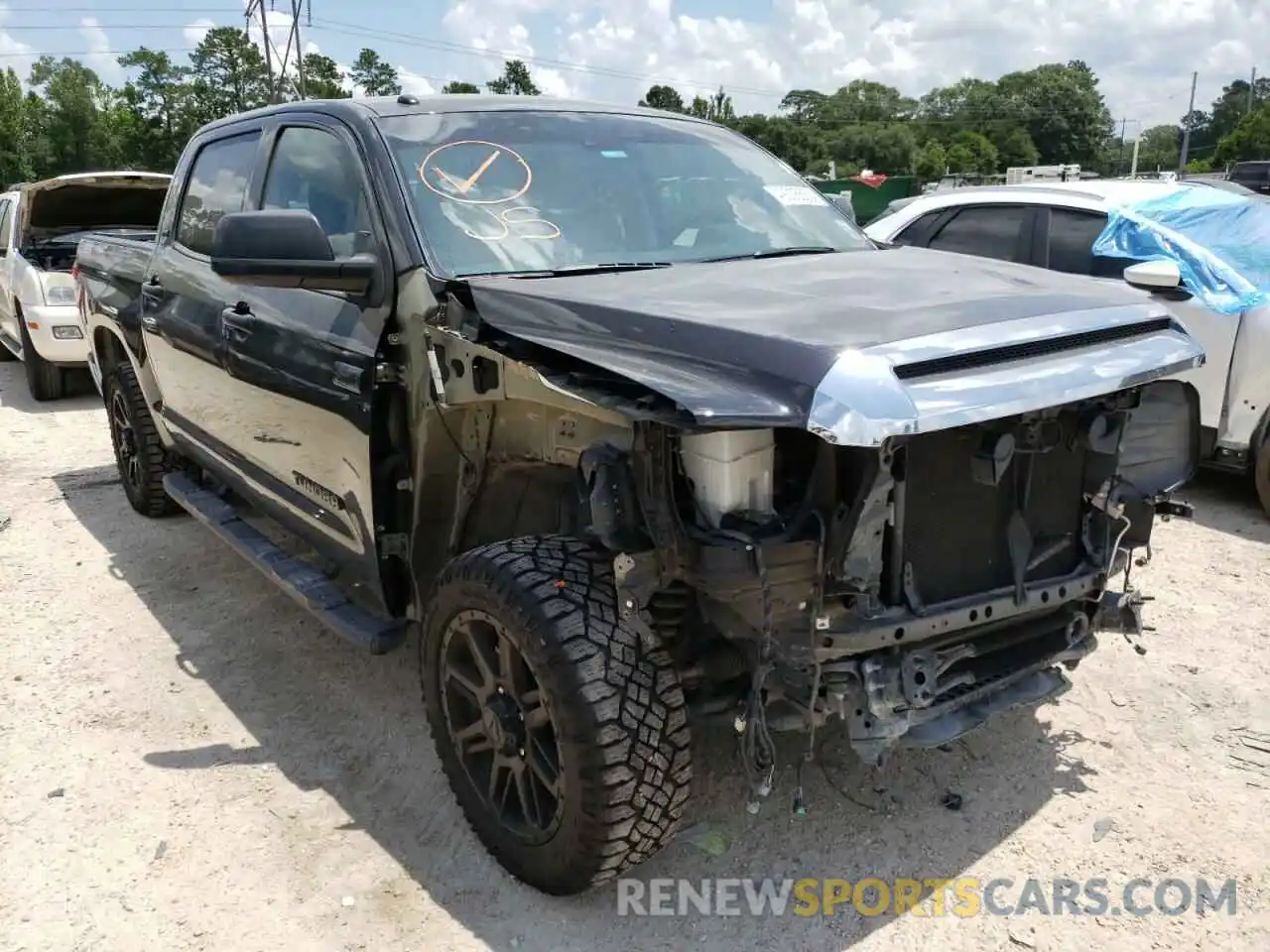 1 Photograph of a damaged car 5TFEY5F1XKX249301 TOYOTA TUNDRA 2019