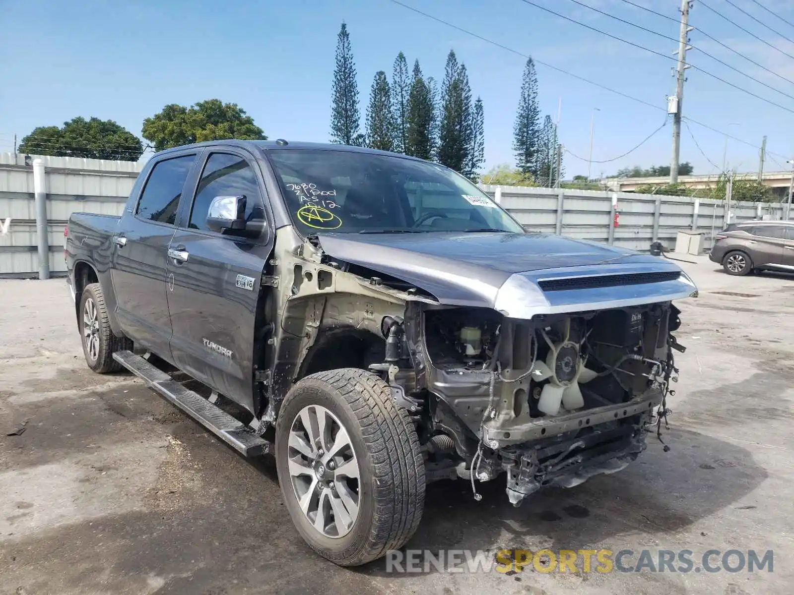 1 Photograph of a damaged car 5TFFY5F18KX250080 TOYOTA TUNDRA 2019