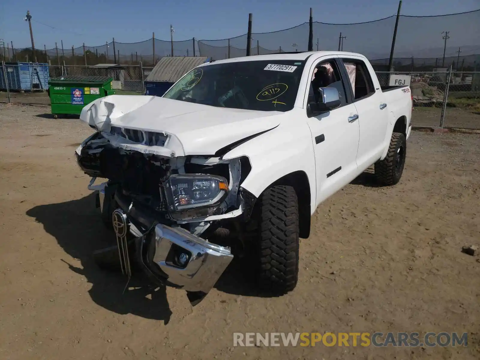 2 Photograph of a damaged car 5TFHY5F10KX856546 TOYOTA TUNDRA 2019