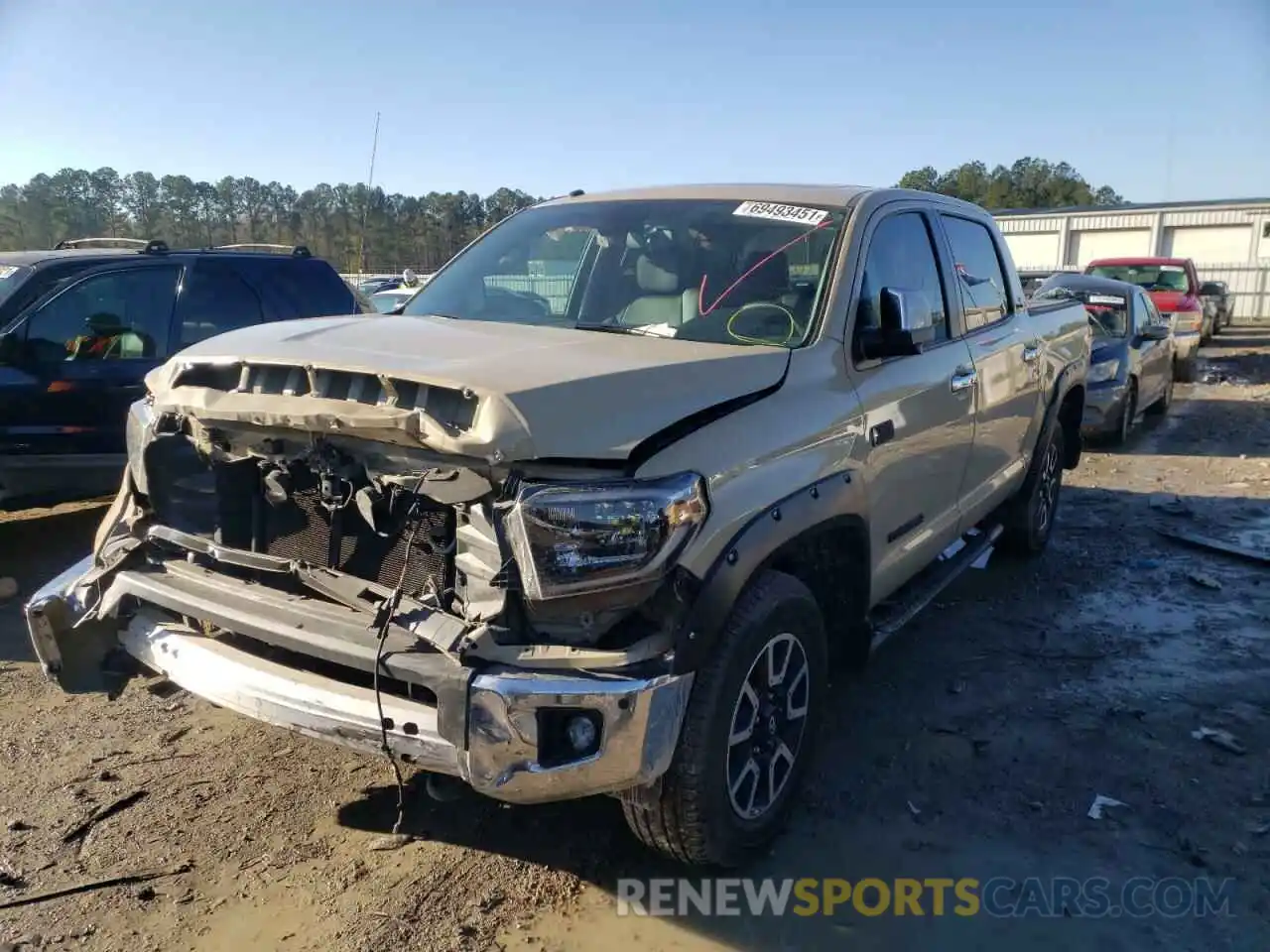 2 Photograph of a damaged car 5TFHY5F13KX867041 TOYOTA TUNDRA 2019