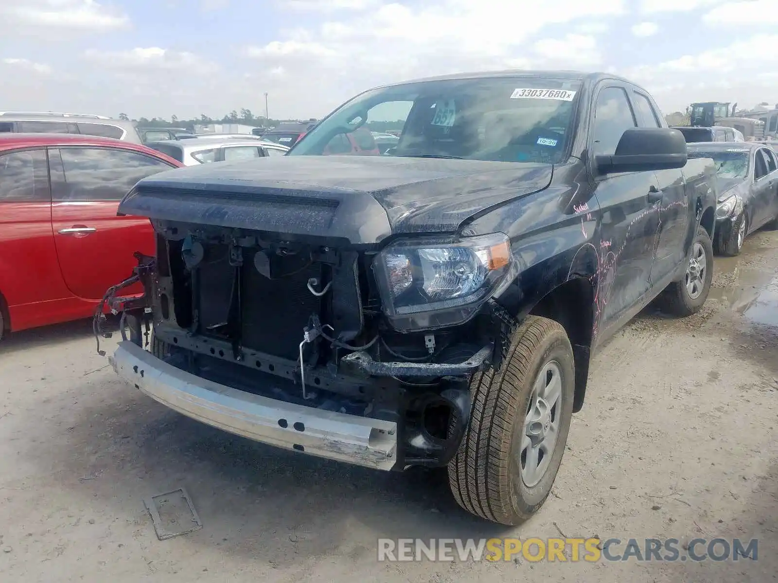 2 Photograph of a damaged car 5TFRM5F15KX136997 TOYOTA TUNDRA 2019