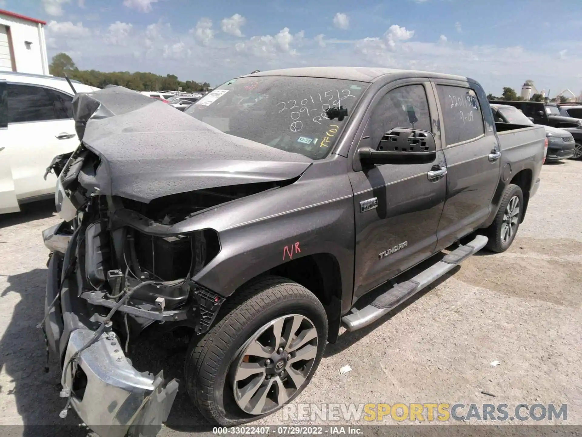 2 Photograph of a damaged car 5TFFY5F1XKX255281 TOYOTA TUNDRA 2WD 2019