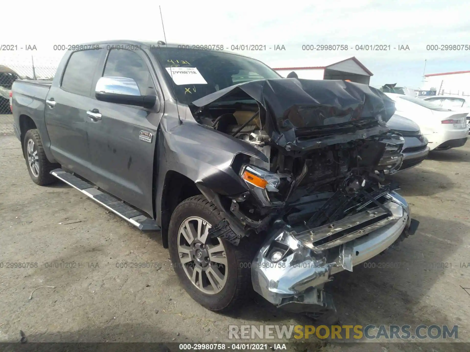 1 Photograph of a damaged car 5TFAY5F12KX821041 TOYOTA TUNDRA 4WD 2019