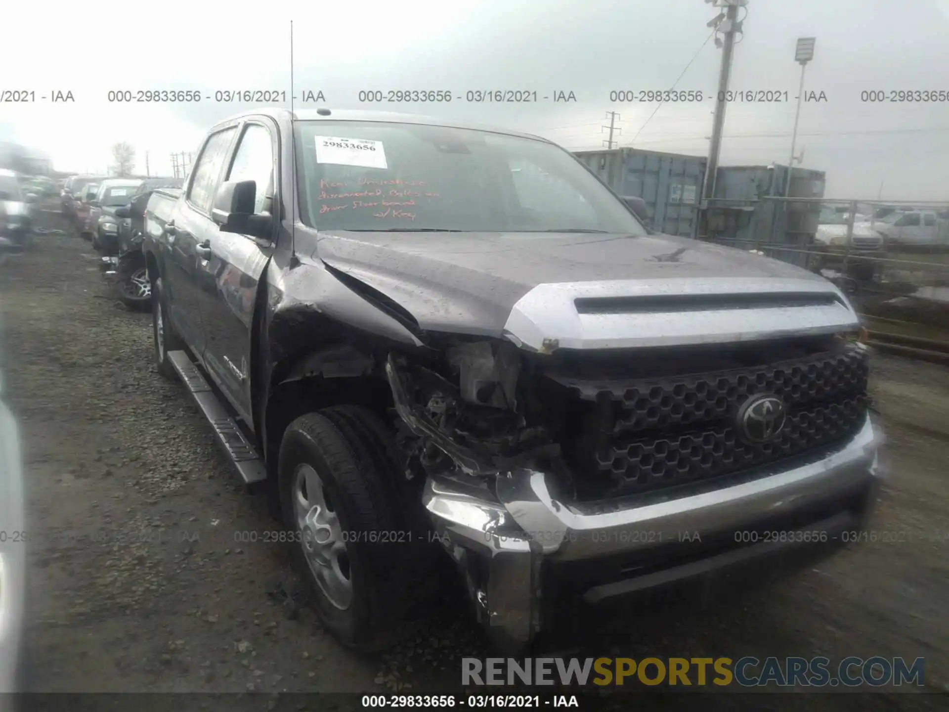 1 Photograph of a damaged car 5TFDM5F11KX082639 TOYOTA TUNDRA 4WD 2019