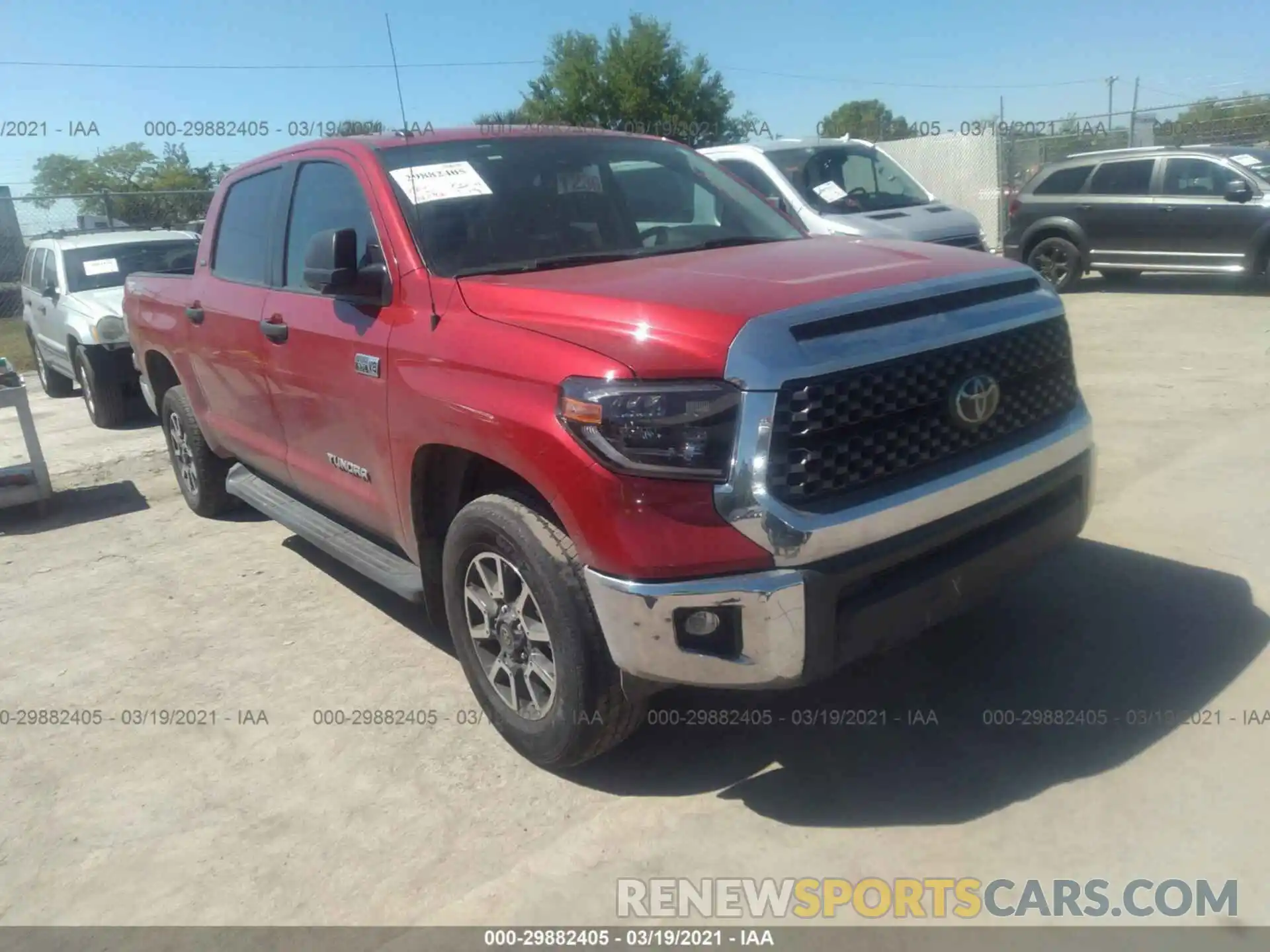 1 Photograph of a damaged car 5TFDW5F18KX825968 TOYOTA TUNDRA 4WD 2019