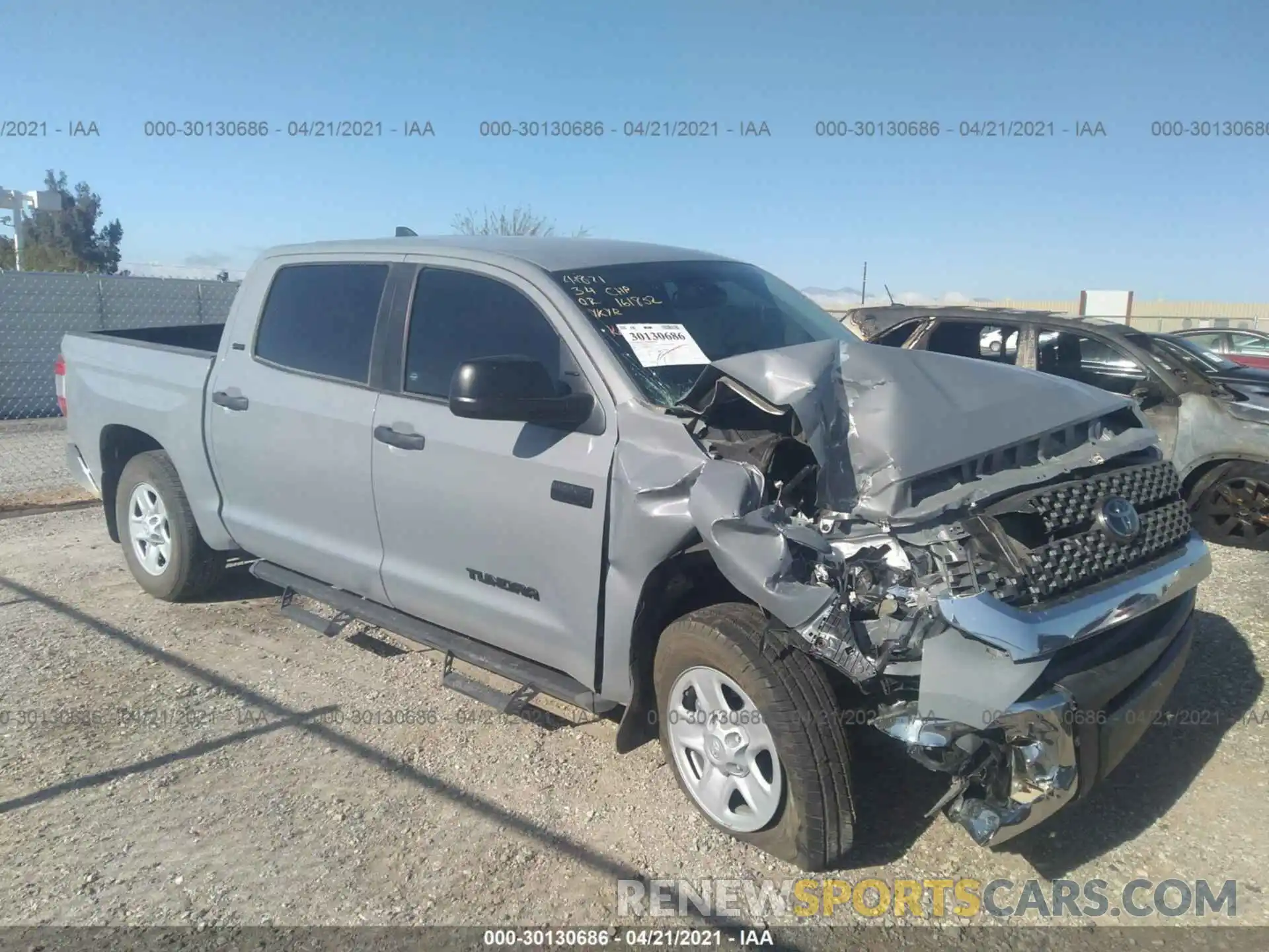 1 Photograph of a damaged car 5TFDY5F16MX001402 TOYOTA TUNDRA 4WD 2021