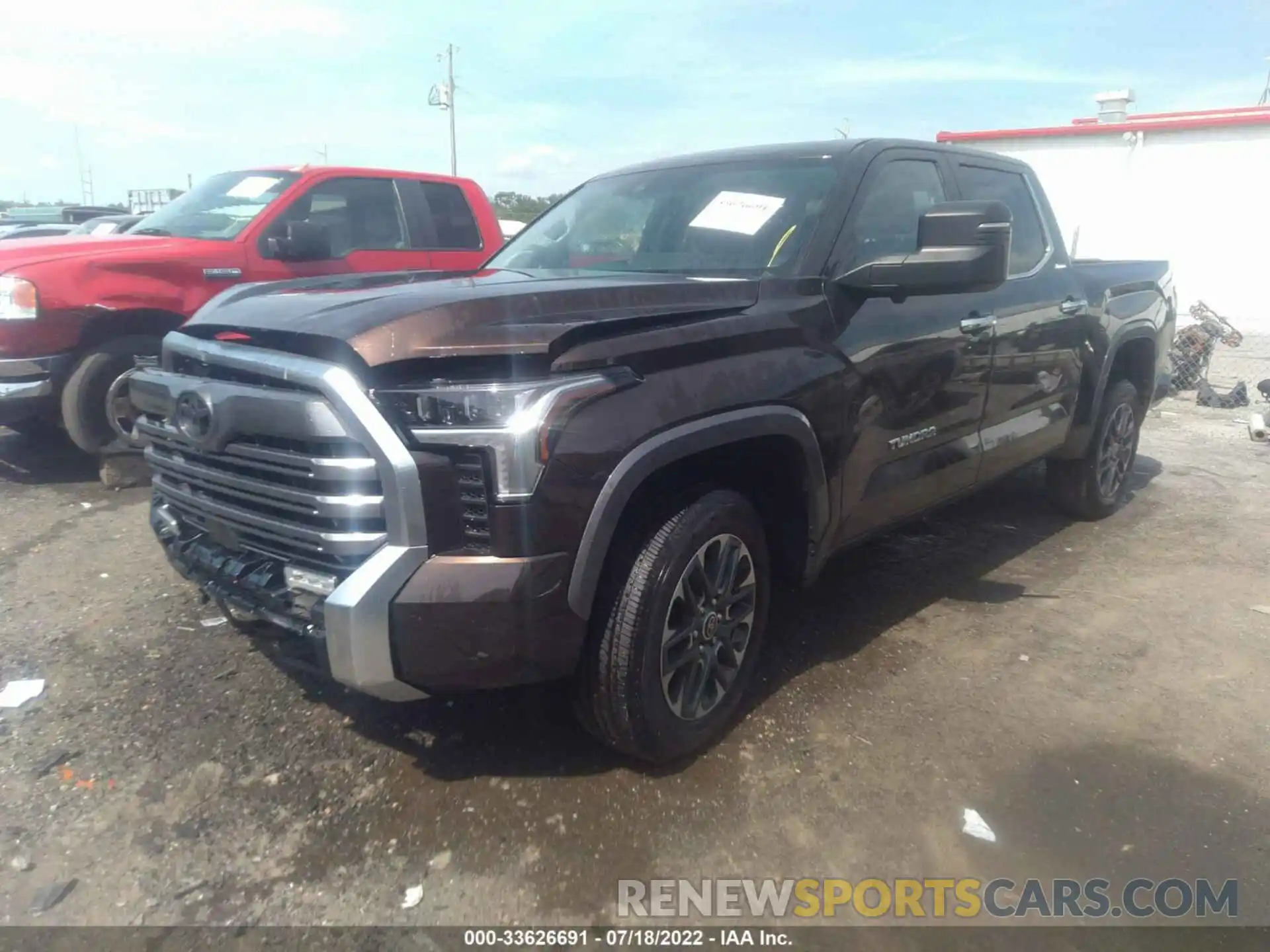 2 Photograph of a damaged car 5TFJA5DB3NX014175 TOYOTA TUNDRA 4WD 2022