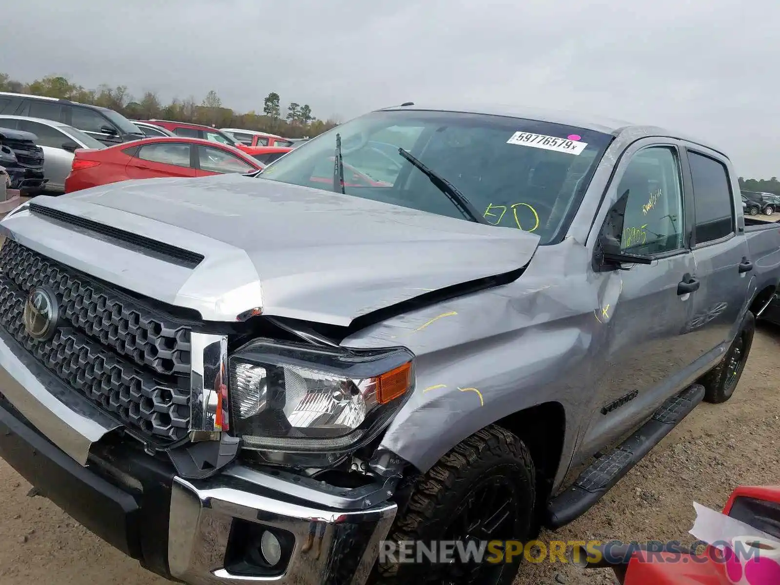 2 Photograph of a damaged car 5TFEM5F15KX135329 TOYOTA TUNDRA CRE 2019