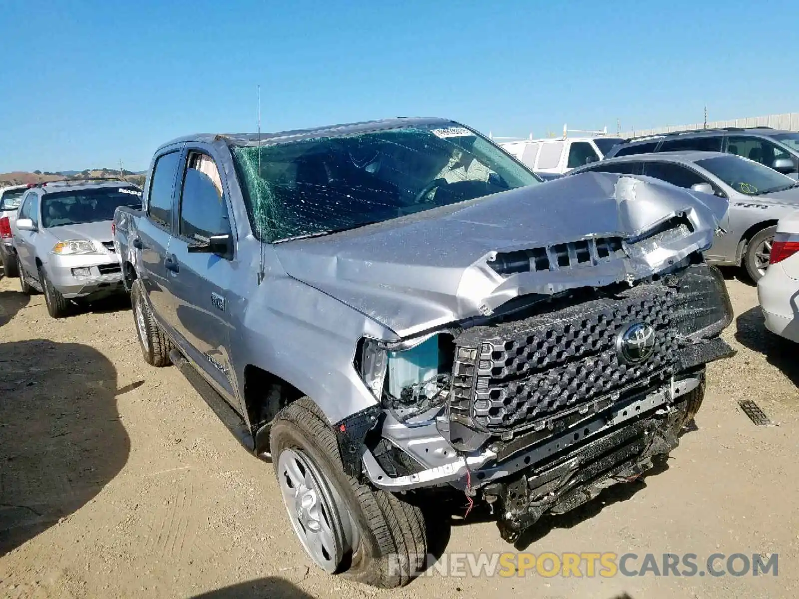 1 Photograph of a damaged car 5TFEY5F11KX249929 TOYOTA TUNDRA CRE 2019