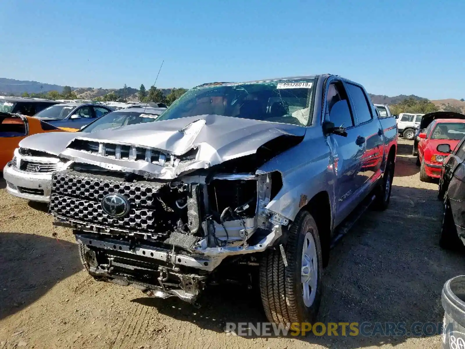 2 Photograph of a damaged car 5TFEY5F11KX249929 TOYOTA TUNDRA CRE 2019