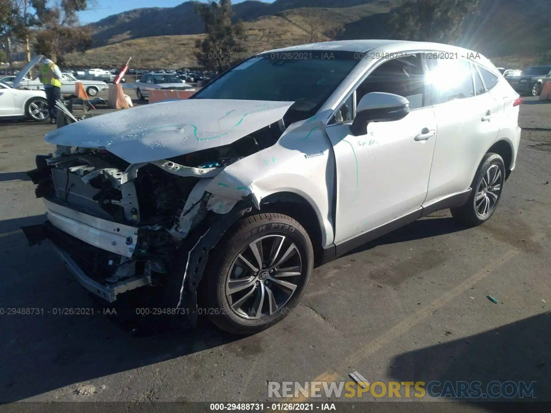 2 Photograph of a damaged car JTEAAAAH0MJ011443 TOYOTA VENZA 2021