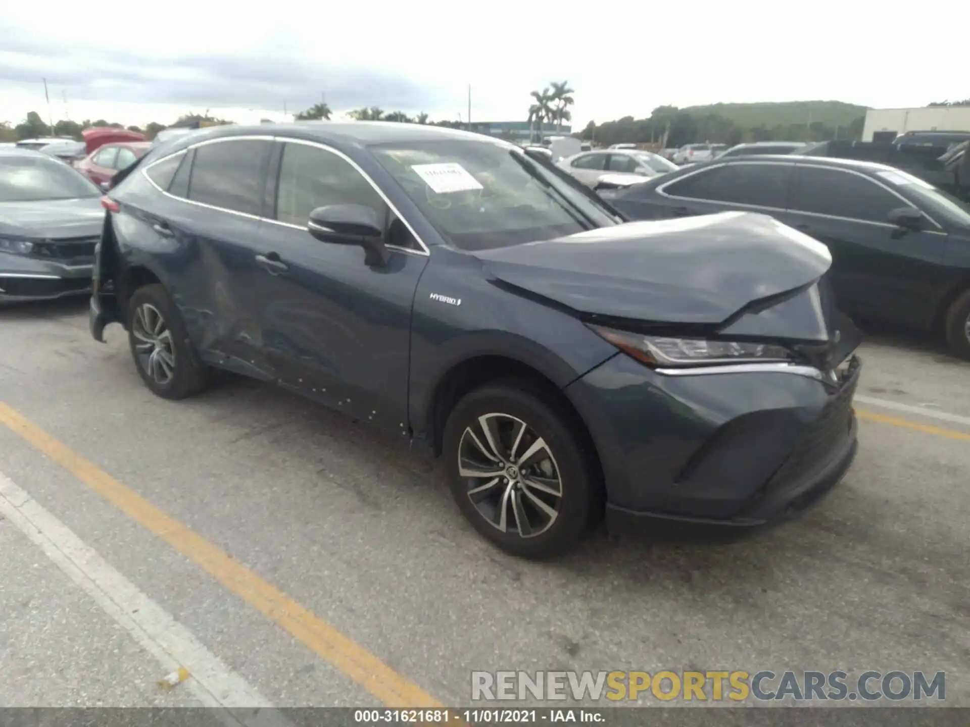 1 Photograph of a damaged car JTEAAAAH0MJ036326 TOYOTA VENZA 2021