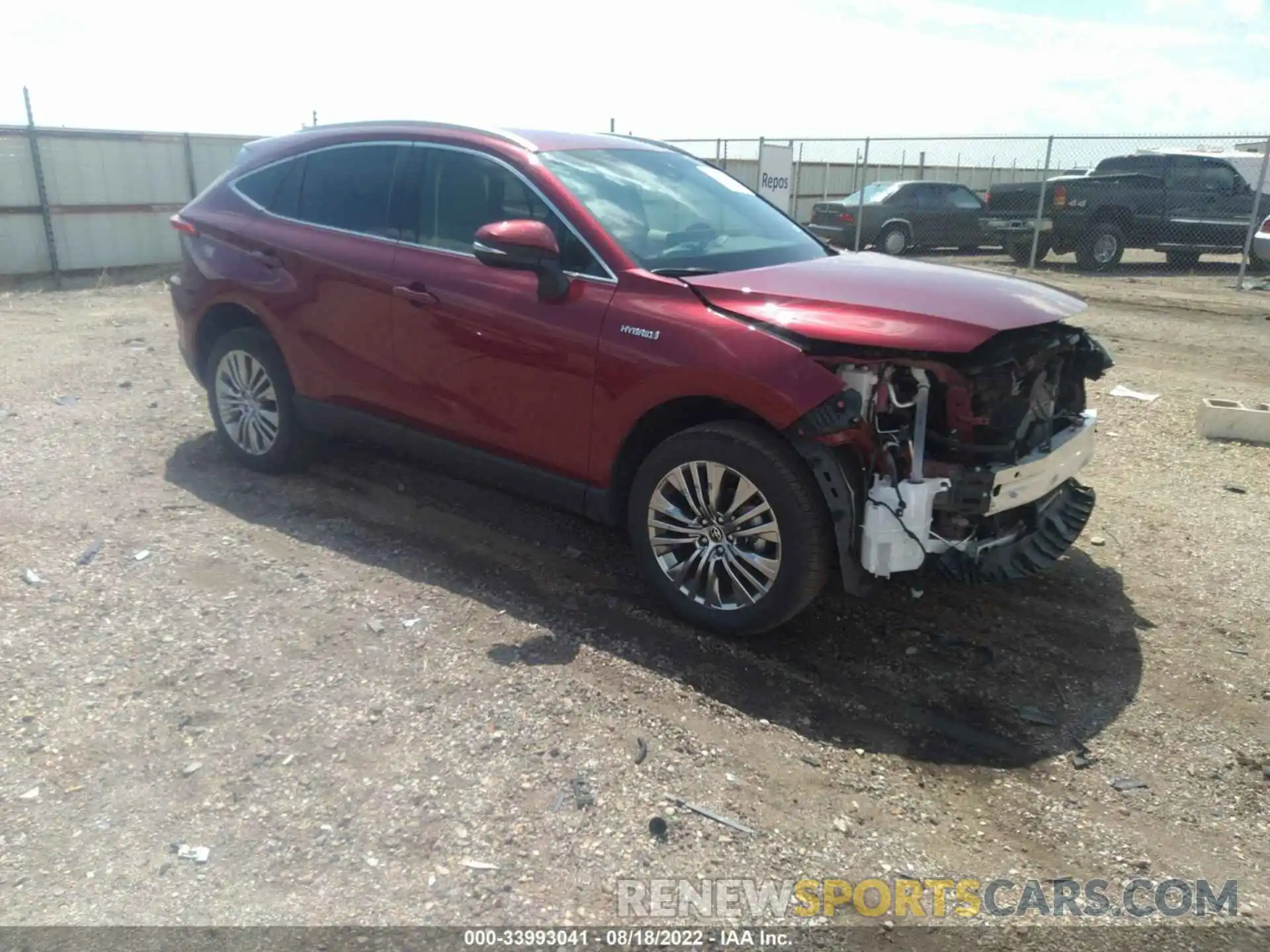 1 Photograph of a damaged car JTEAAAAH0MJ076261 TOYOTA VENZA 2021